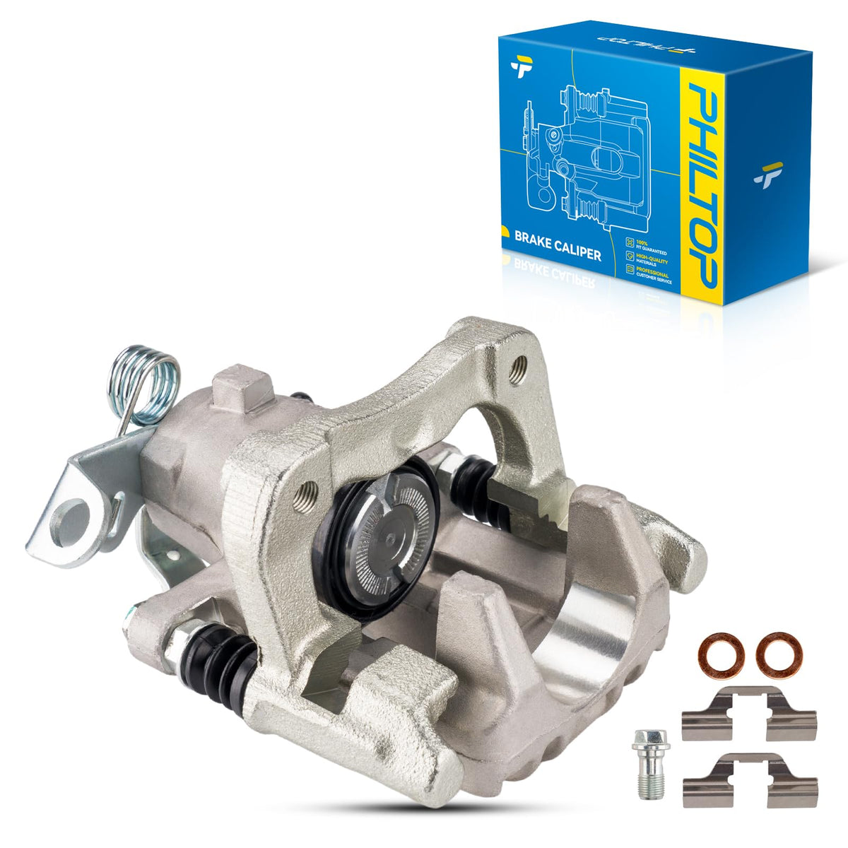 Philtop 19B2575 Rear Left Disc Brake Caliper Assembly Fit For Volkswagen Audi For 2001-2004 Jetta, 2000-2006 Tt Quattro 2005 Jet