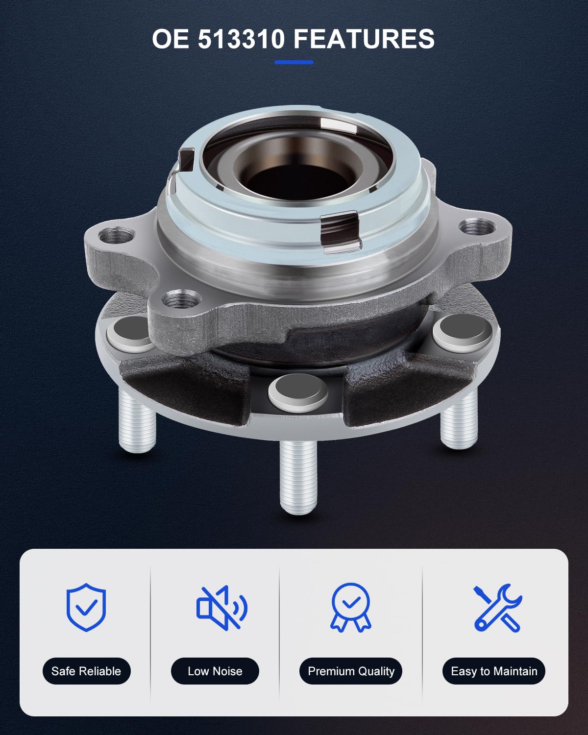 ECCPP Front 5 Lugs Wheel Bearing and Hub Assembly for 2003-2007 Murano 2004-2009 Quest Wheel Hub Bearings 513310