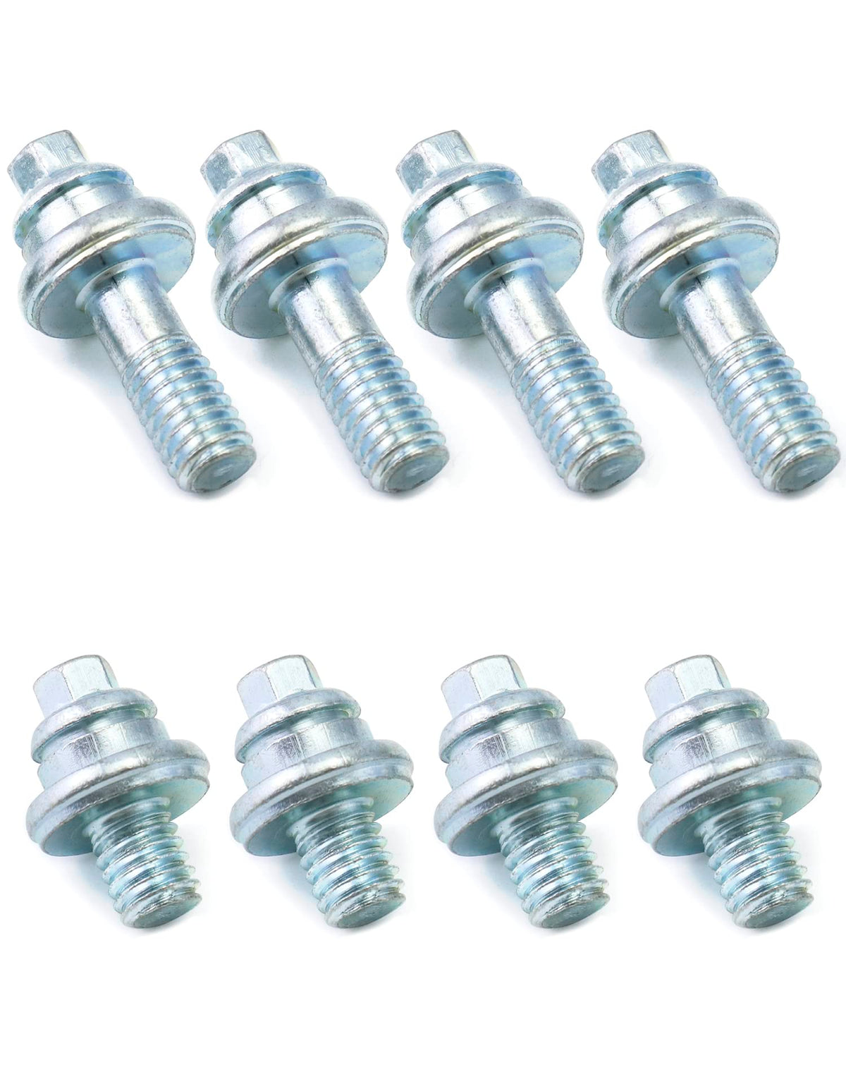 Qwork Side Post Battery Terminal Bolt, 4 Pairs 3/8' Standard Battery Terminal Stud Connector, Battery Binding Post Extender Stud Kit, (2 Different Lengths)