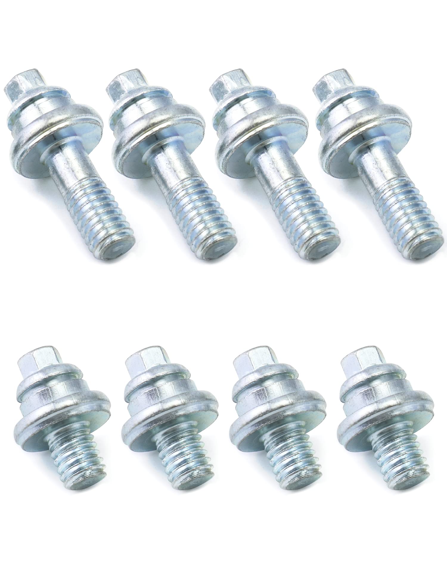 QWORK Side Post Battery Terminal Bolt, 4 Pairs 3/8'' Standard Battery Terminal Stud Connector, Battery Binding Post Extender Stu