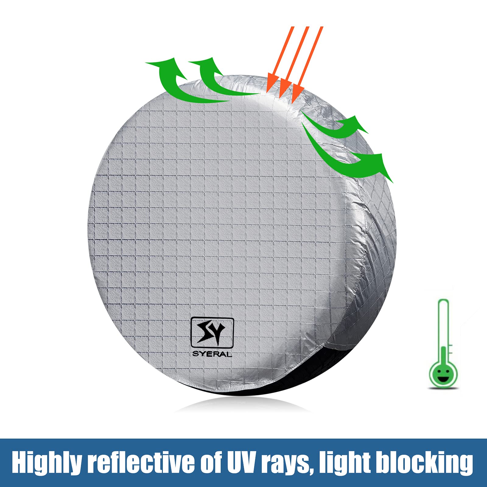 Syeral Rv Tire Covers Set Of 4, Waterproof Anti-Uv Snow Sun Rain Wheel Tire Protectors Covers For Trailer,Camper,Rv,Truck,Suv (S