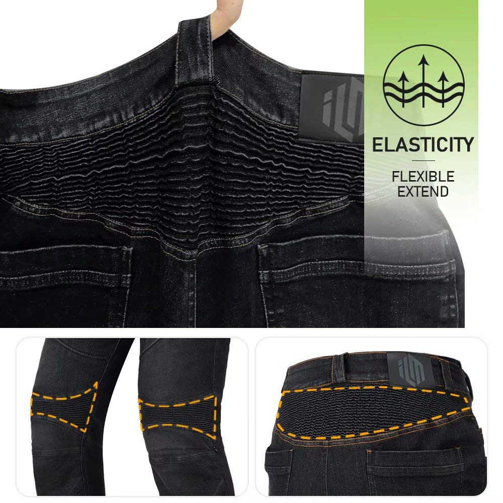 Ilm Motorcycle Dirt Bike Pants For Men Ce Armored Motocross Riding Gear Jeans Motorbike Adventure Touring Pant Bjn01 Gray