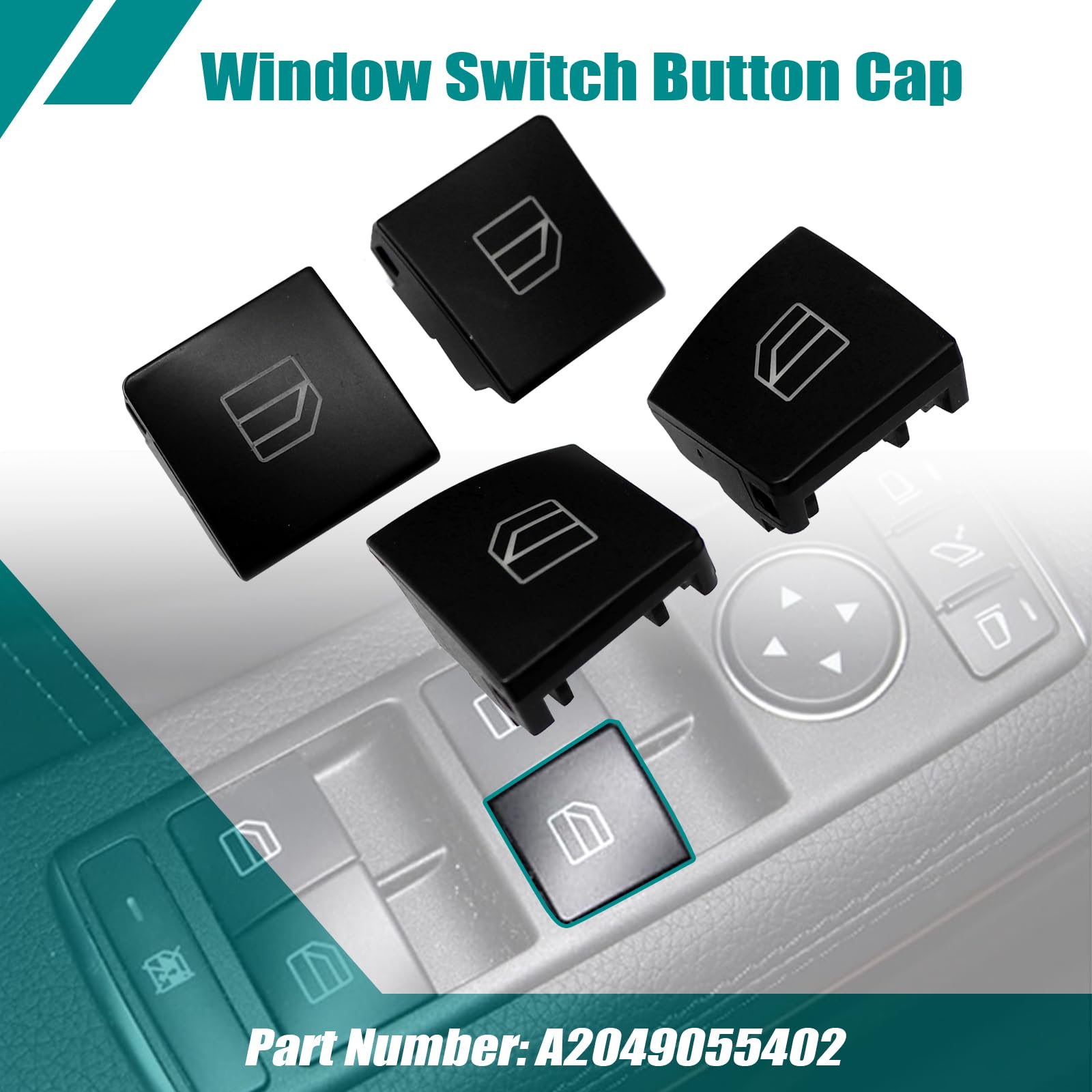 Secosautoparts 4Pcs Window Switch Button Cap Compatible With Mercedes Benz E-Class E200 E220 E250 E300 C-Class C180 C200 C220 20