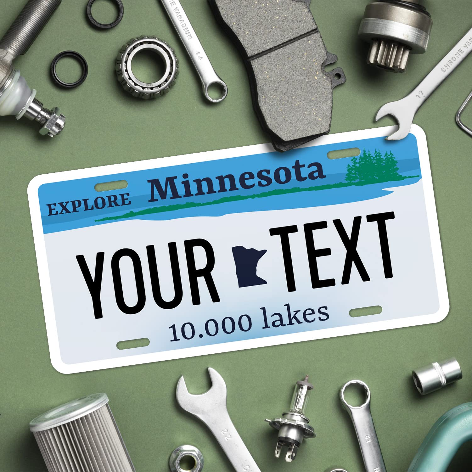 Sigo Signs Custom Minnesota License Plate - Personalized 6x12" Rust-Free Aluminum, Fade Resistant, Made in USA