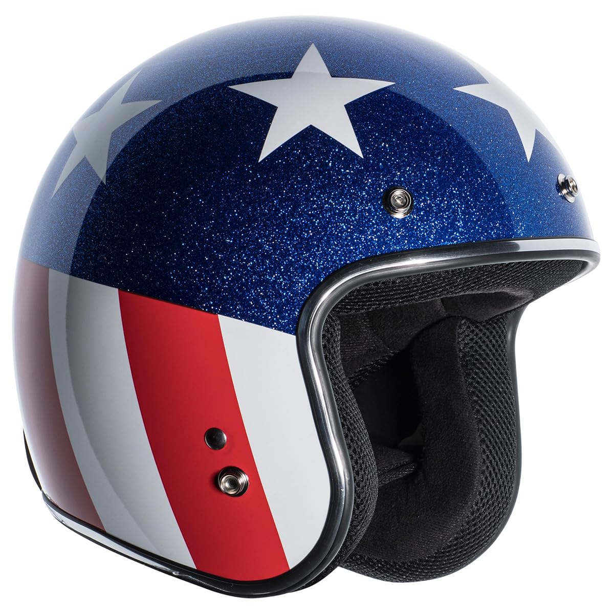 TORC T50/Del Mar Open Face Motorcycle Helmet, Large, Gloss White Captain, DOT Approved, Model T5002CAP24, Suede Material