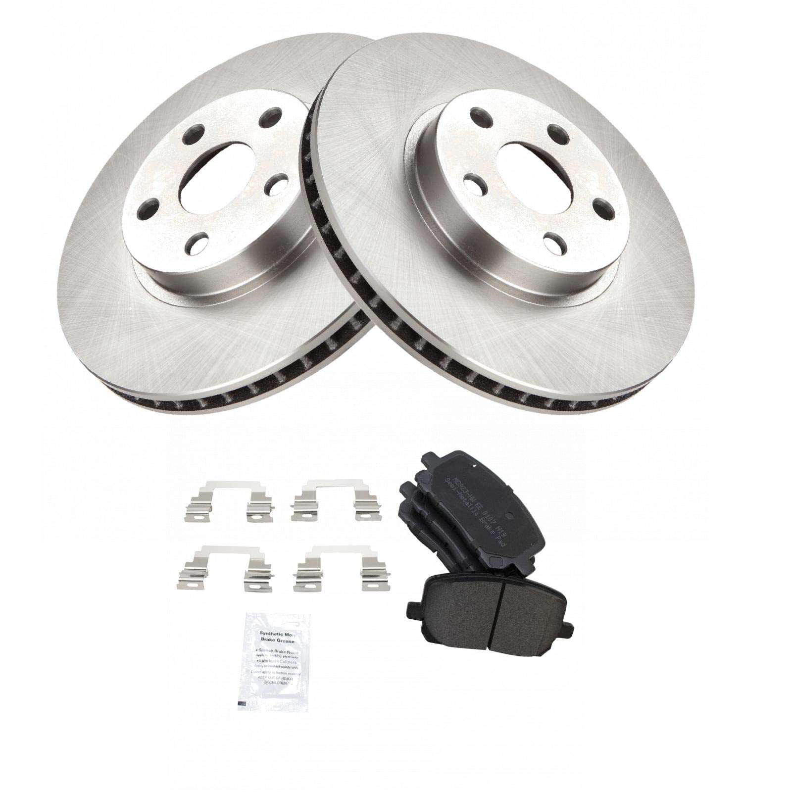 Trq Front Brake Pad & Rotor Kit Brake Pads Brake Rotor Semi-Metallic Compatible With 2003-2008 Pontiac Vibe Toyota Corolla Matri