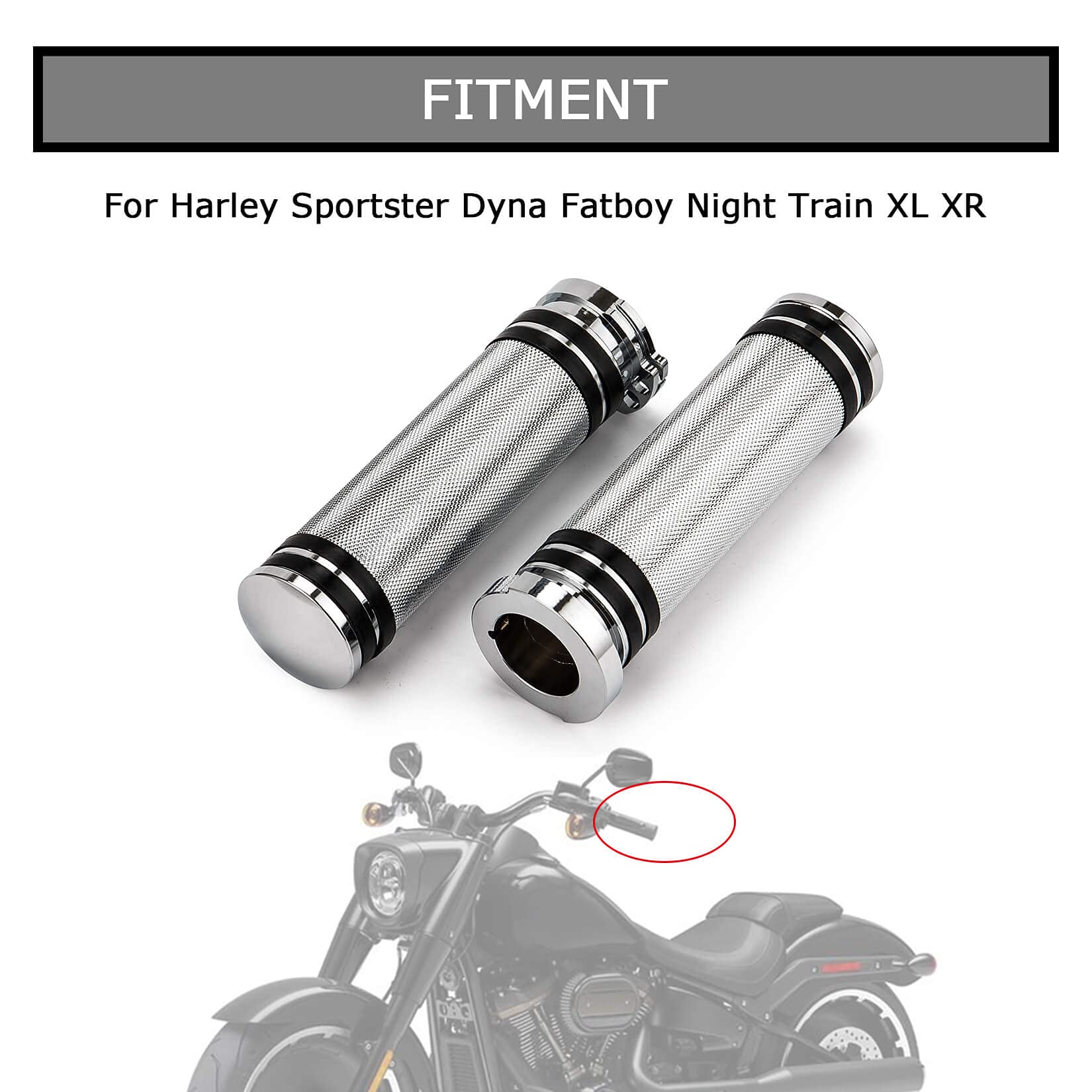 Motorcycle 1'' Inch Hand Grips 25mm Handlebar Grips Billet Universal for Sportster Fatboy Dyna Softail VRod Cafer Chopper Bobber