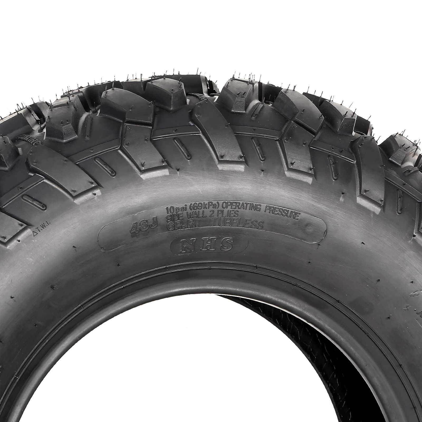Weize Atv Utv All-Terrain Tires 25X8-12 Front & 25X10-12 Rear, 6 Pr, Set Of 4