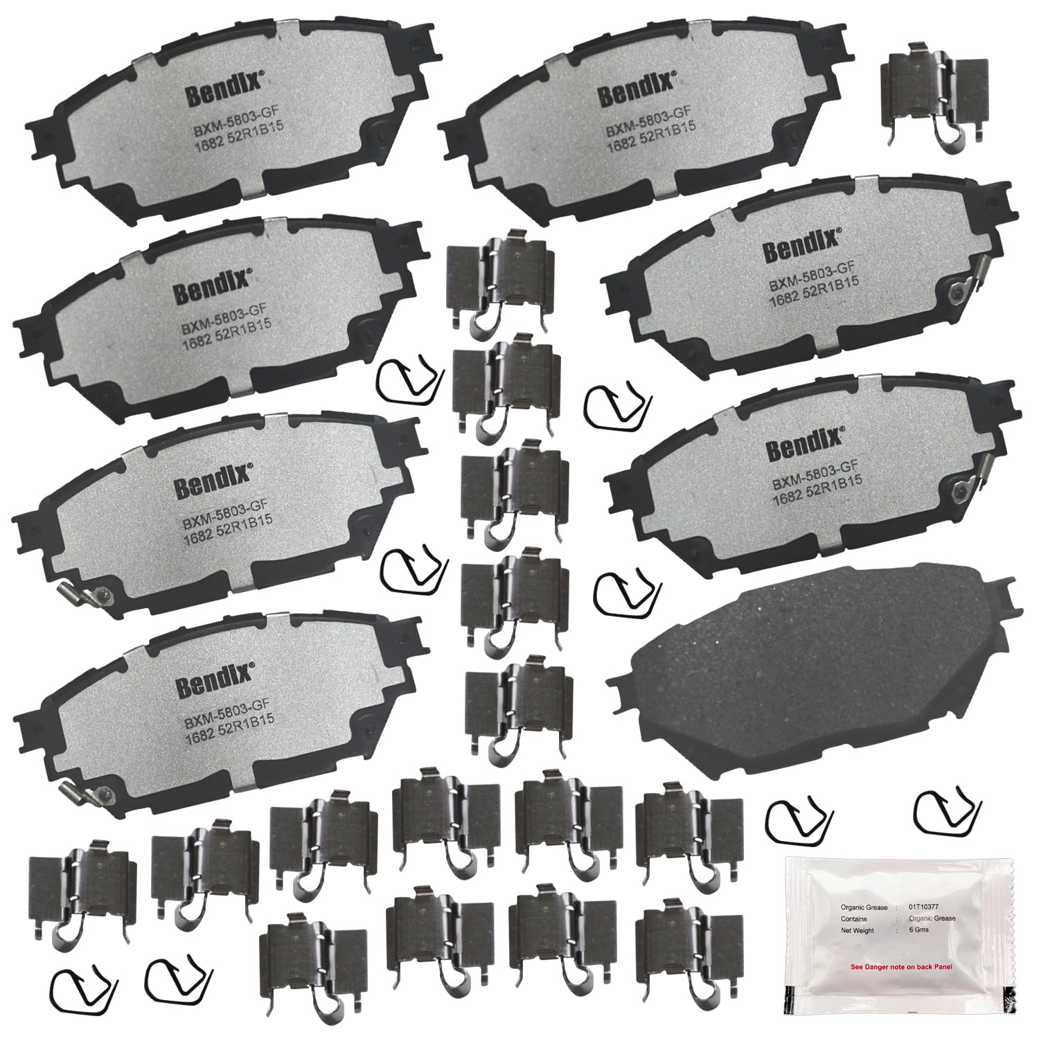 Bendix Fleet Metlok Mkd1682Fm Semi-Metallic Brake Pads Compatible With Mitsubishi Fuso Canter Fe125, Fe160, Fe180 (2013-2012)