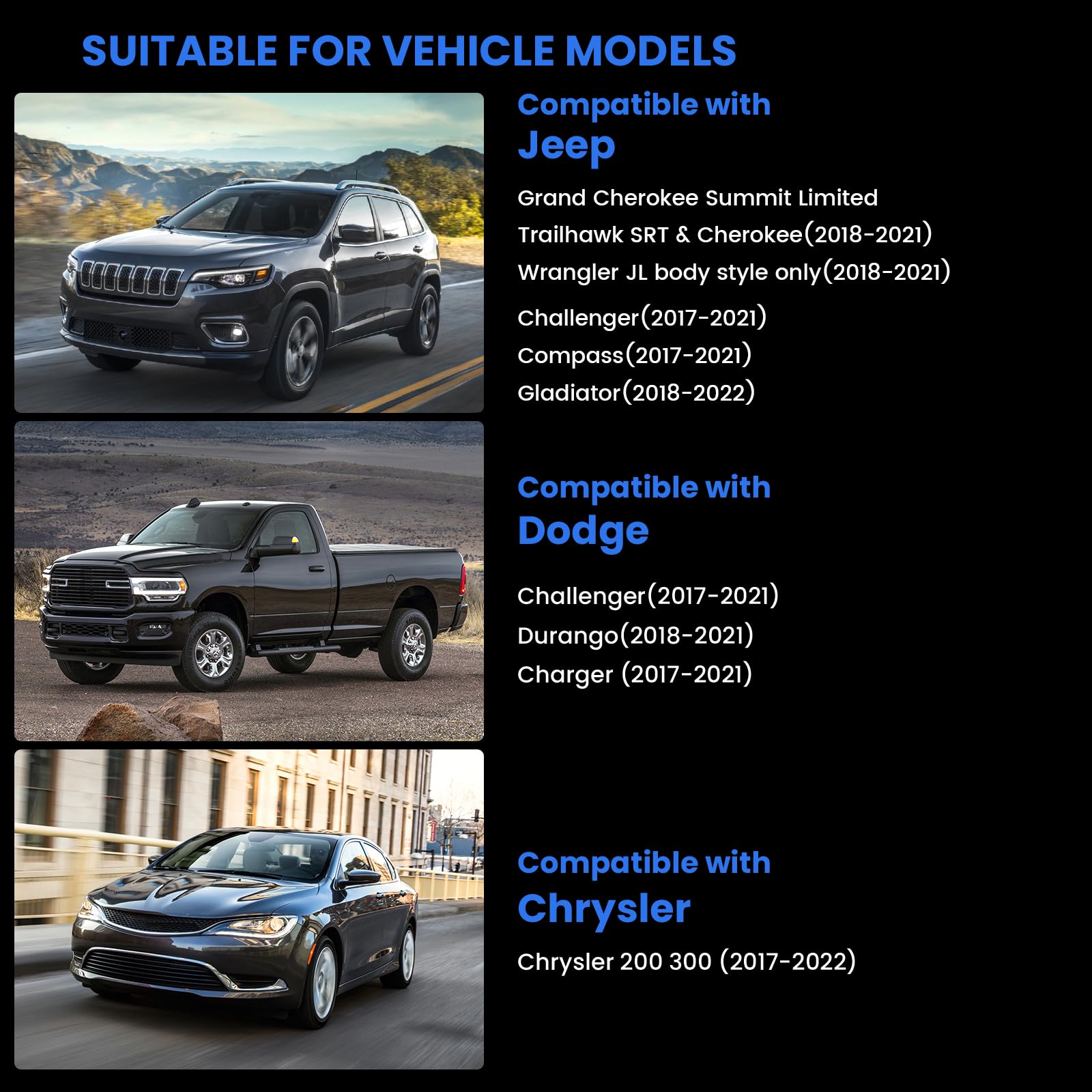 8.4'' Uconnect Screen Replacement Digitizer Compatible with 2017-2022 Ram 1500 2500 3500 Chrysler Dodge Durango Challenger Grand