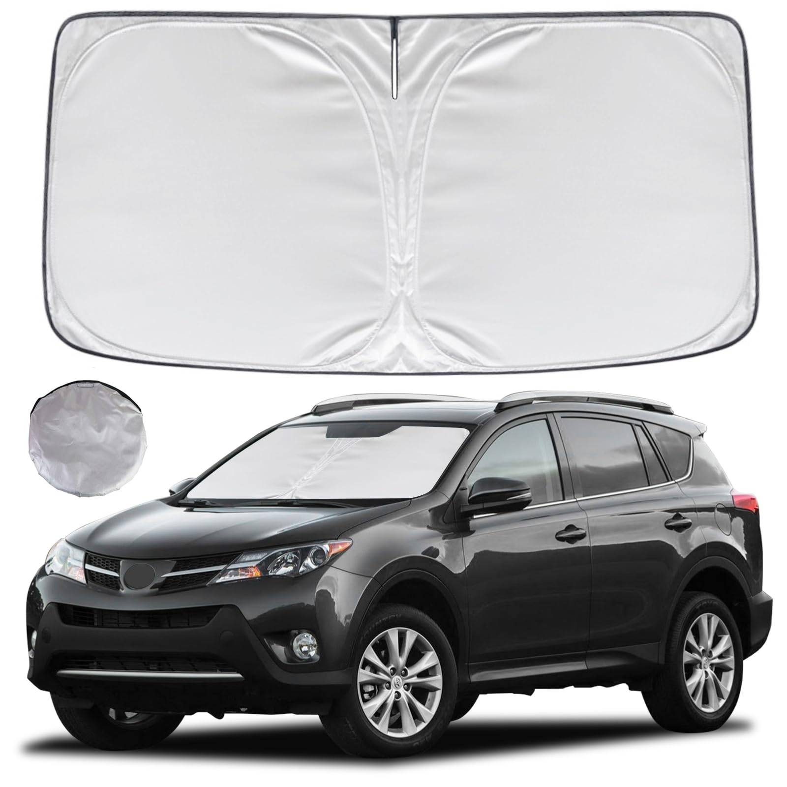 Kayzt Windshield Sun Shade For Toyota Rav4 2013-2018 Rav-4 Foldable Sunshade Suv Front Window Custom Fit Accessories