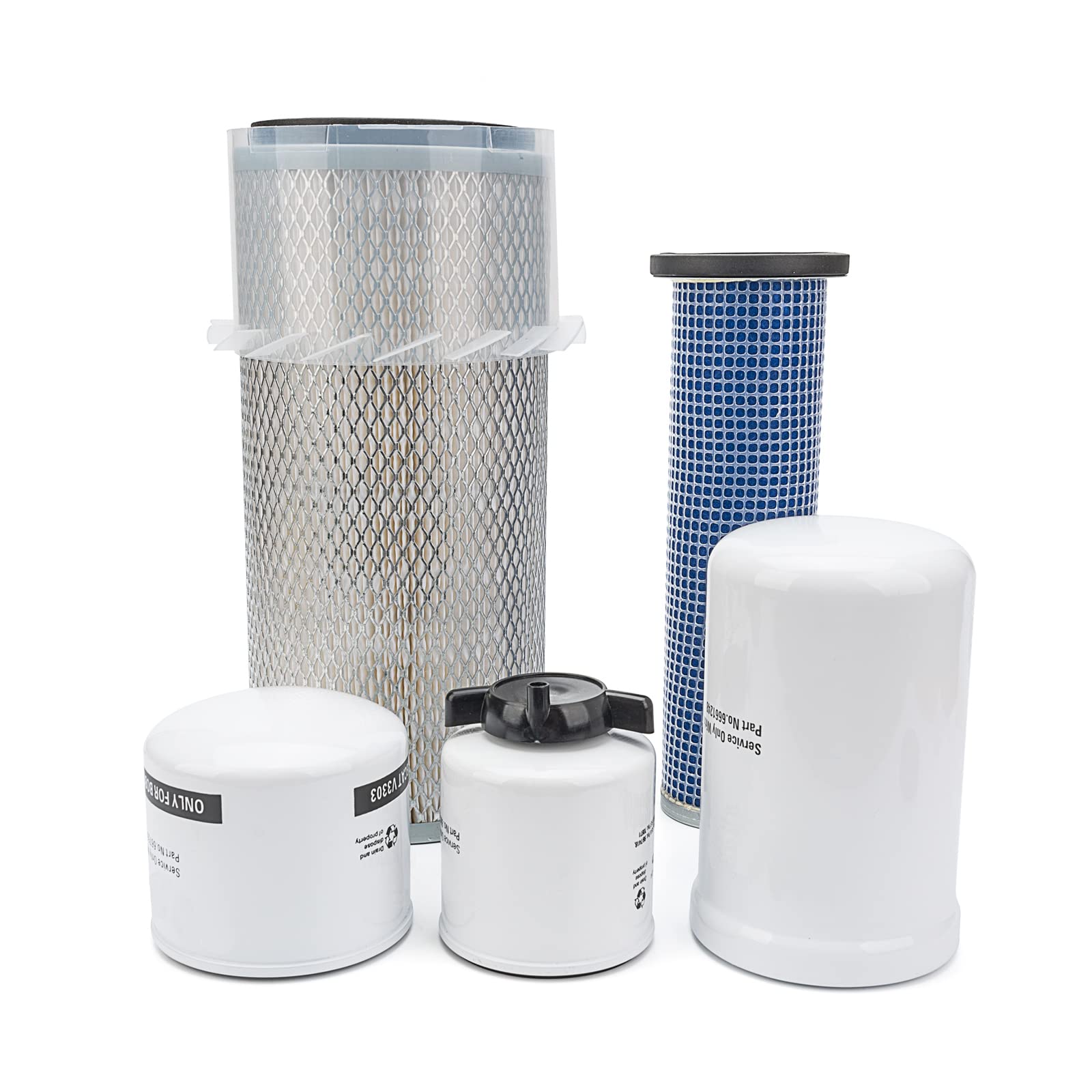 Air Filter & Oil Filter & Skid Steer Filters Kit Replace 6598362 6598492 6675517 6667352 6661248 Fit For Bobcat 743 751 751G 753 763 773 7753 763G 773G S130 S150 S160 S175 S185 S205 T140 T180 T190