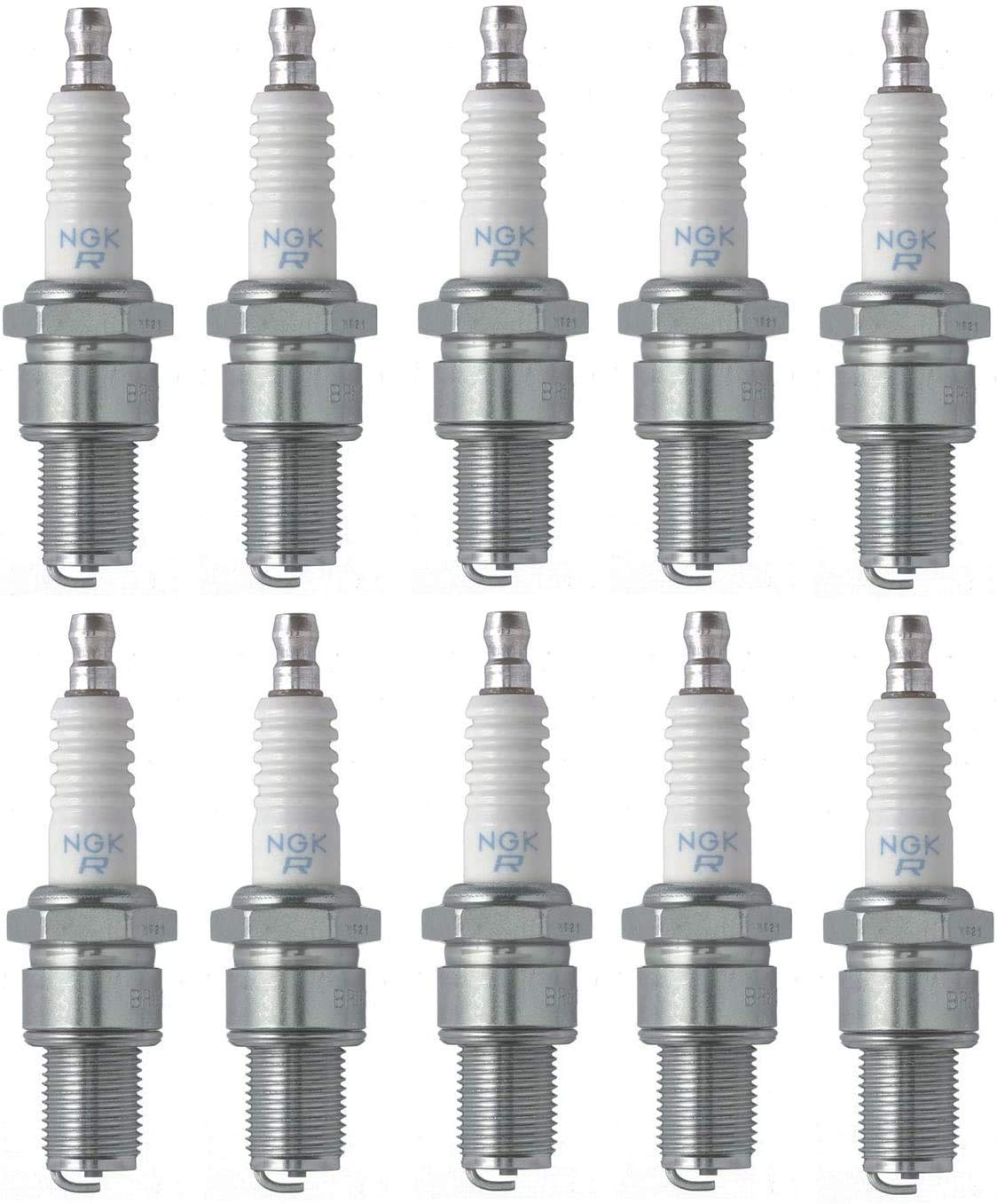 Ngk 5722 Pack Of 10 Spark Plugs (Br9Es)