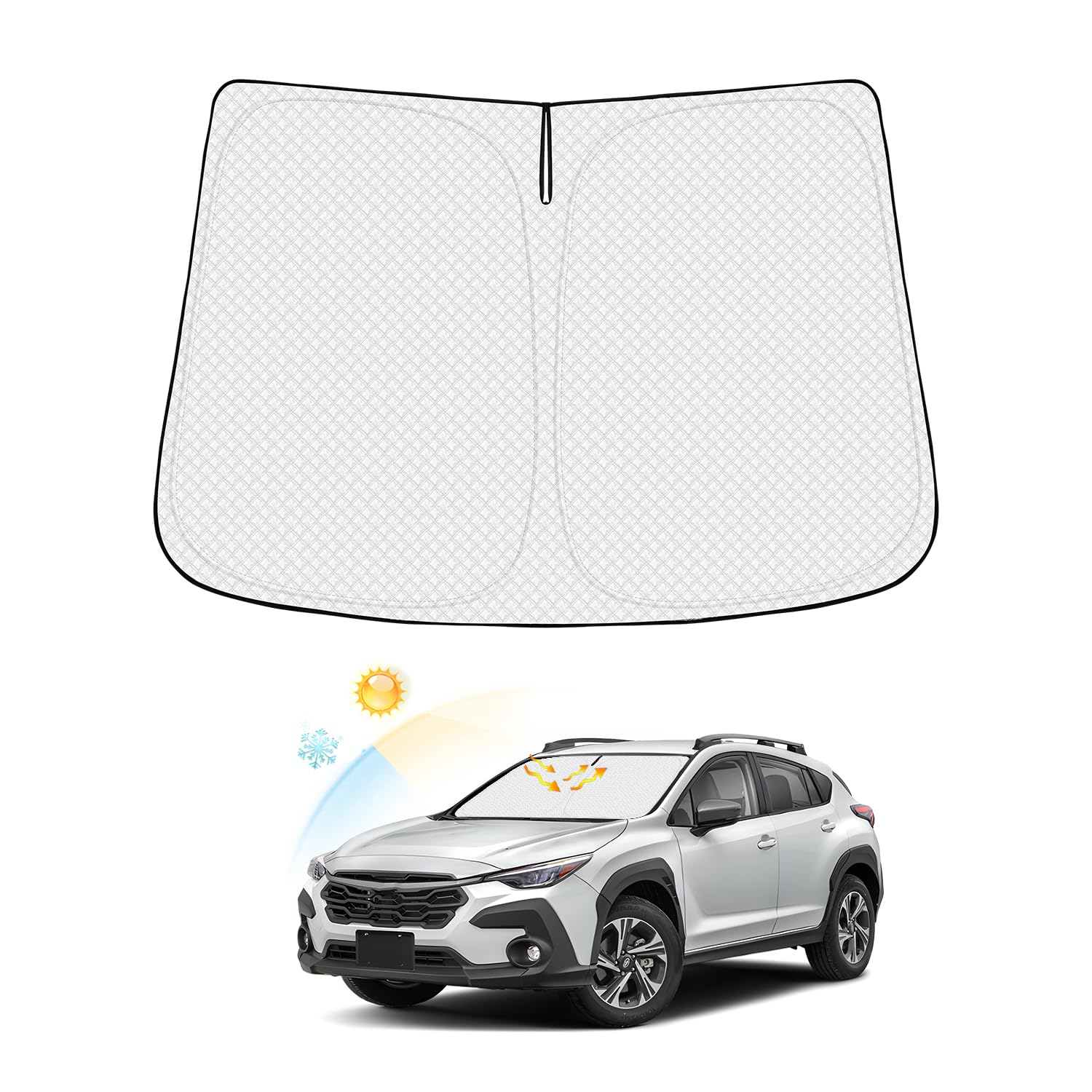 Canvcle Windshield Sun Shade For Subaru Crosstrek 2024 2025 Accessories Thicken 6-Layer Front Window Sunshade Cover Sun Visor Pr