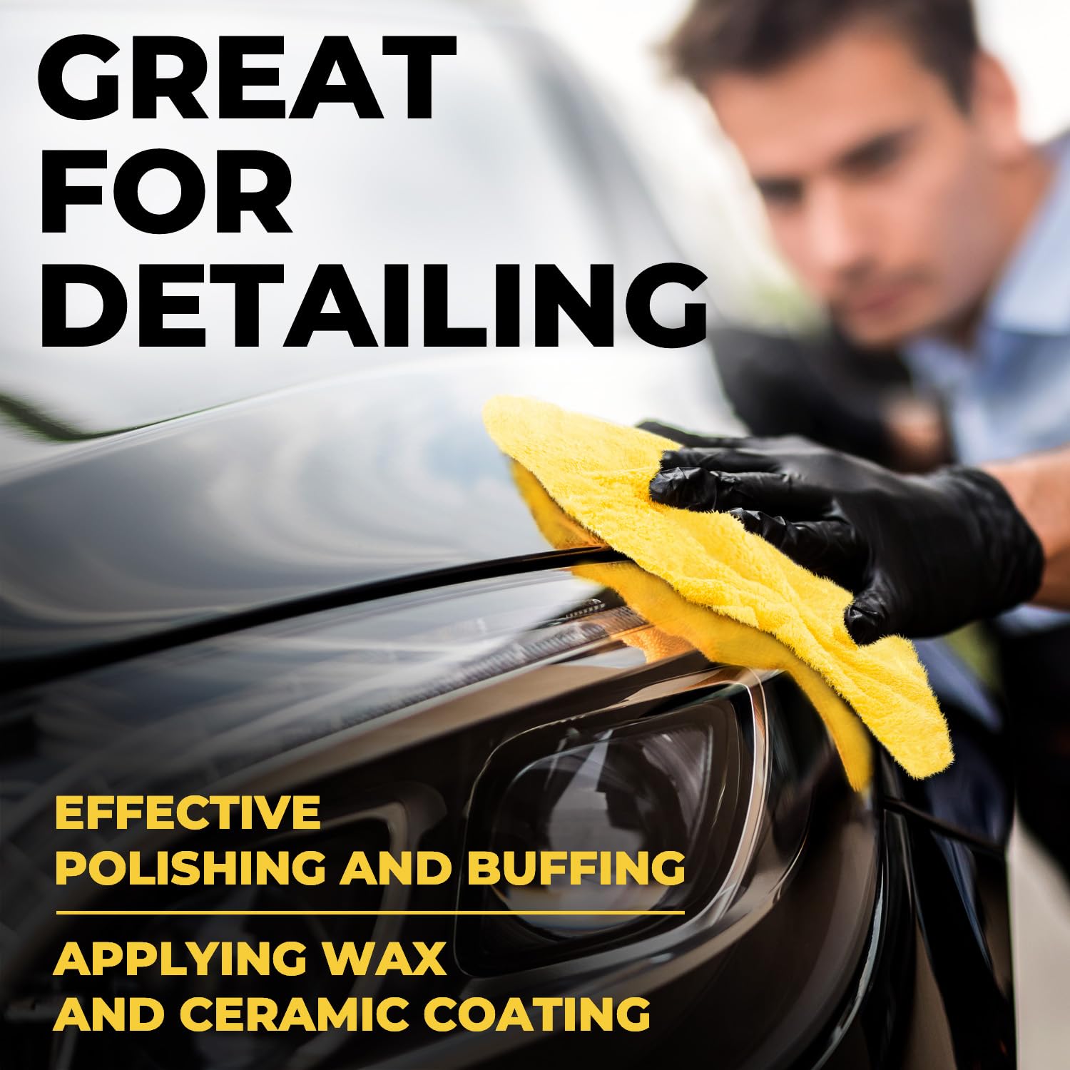 Edgeless Microfiber Towels For Cars - 6Pk (12   X12   ) - 540 Gsm - Super Soft Drying Towels Car Detailing & Buffing - Scratch-F