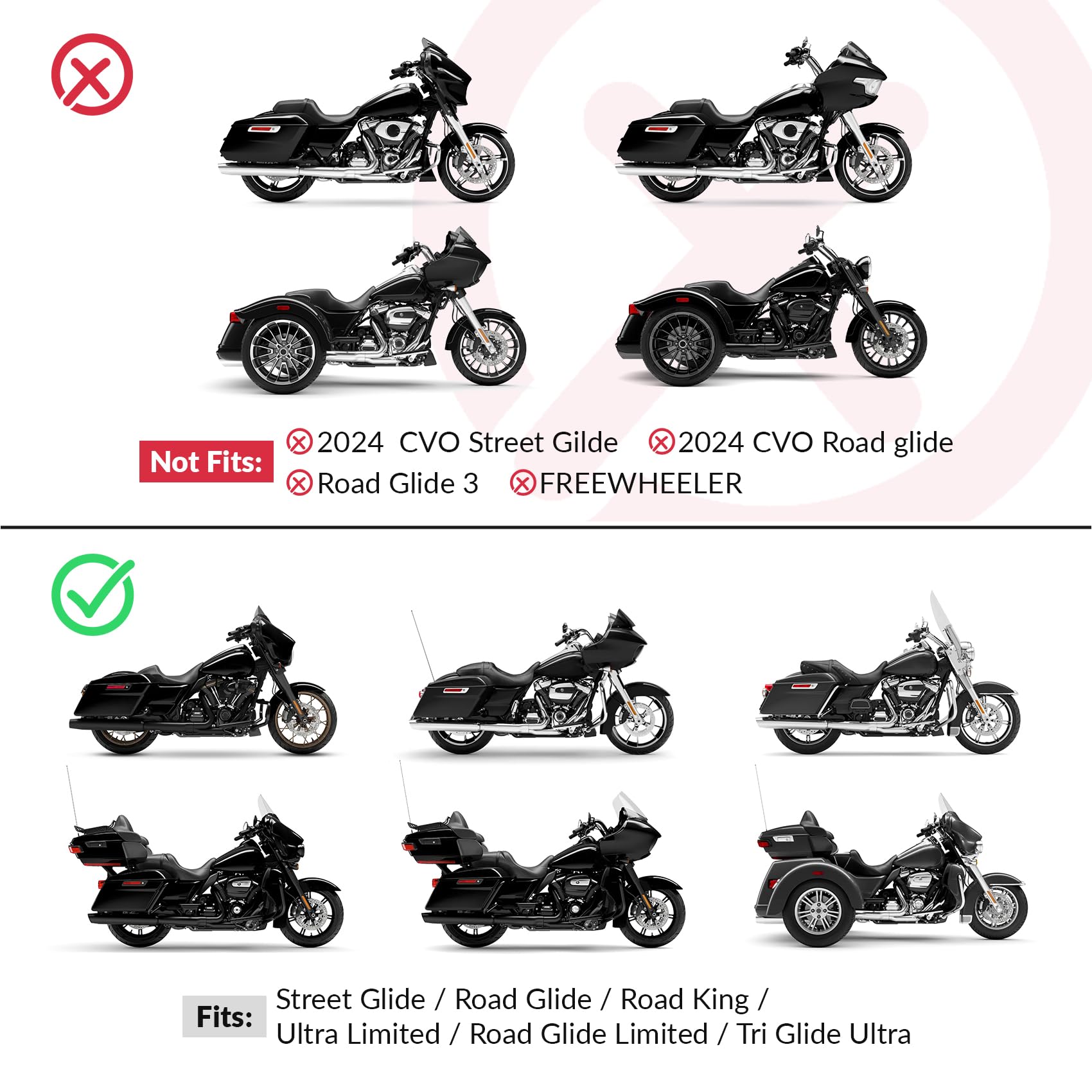 Xmt-Moto Hammock Rider And Passenger Seat Fits For Harley Davidson Touring And Tri Glide Models 2009-2023, For Road King Street