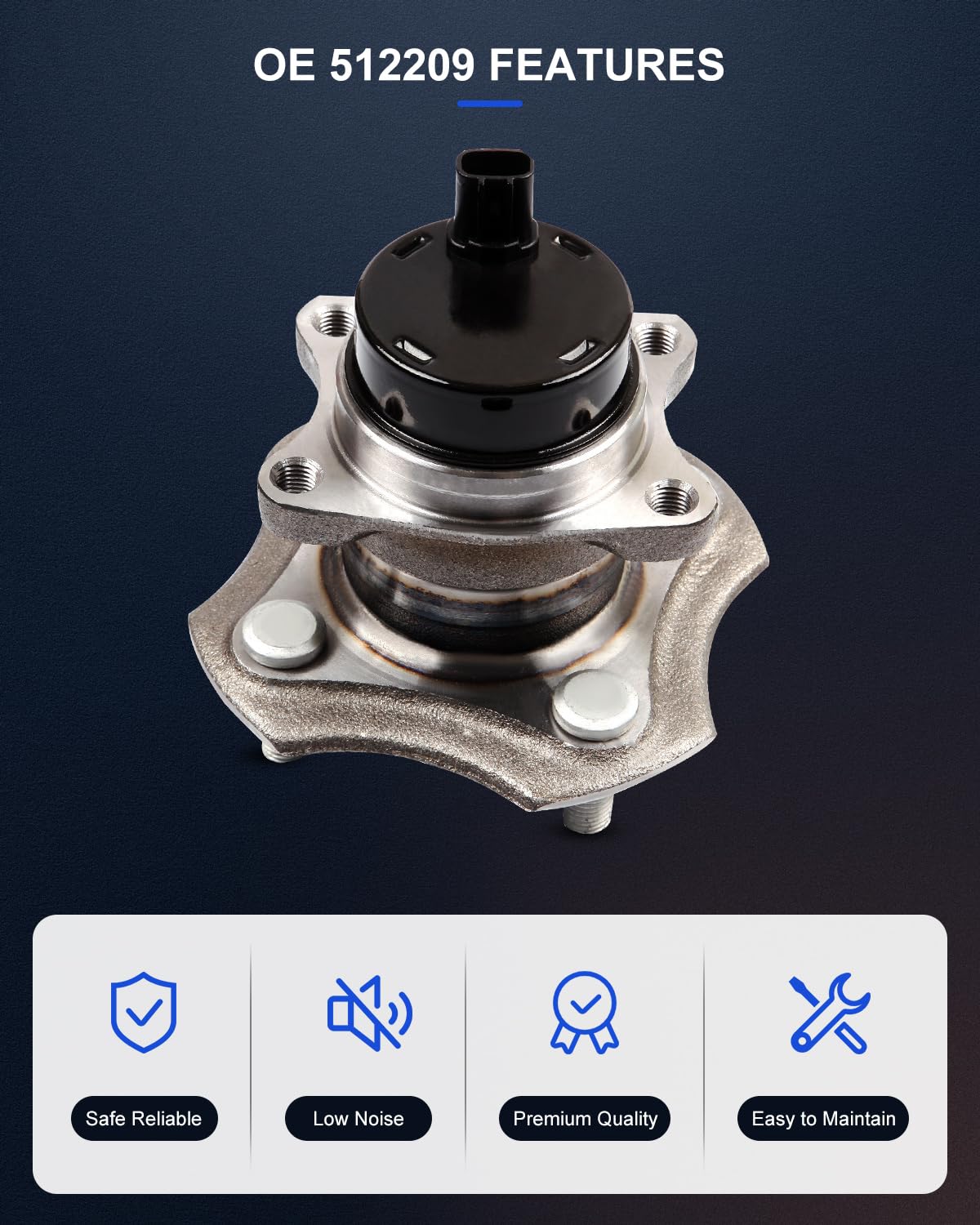 ECCPP Rear 4 Lugs Wheel Bearing and Hub Assembly For 2004-2006 For Scion xB 2000-2005 For Toyota Echo Wheel Hub Bearings W/ABS 5