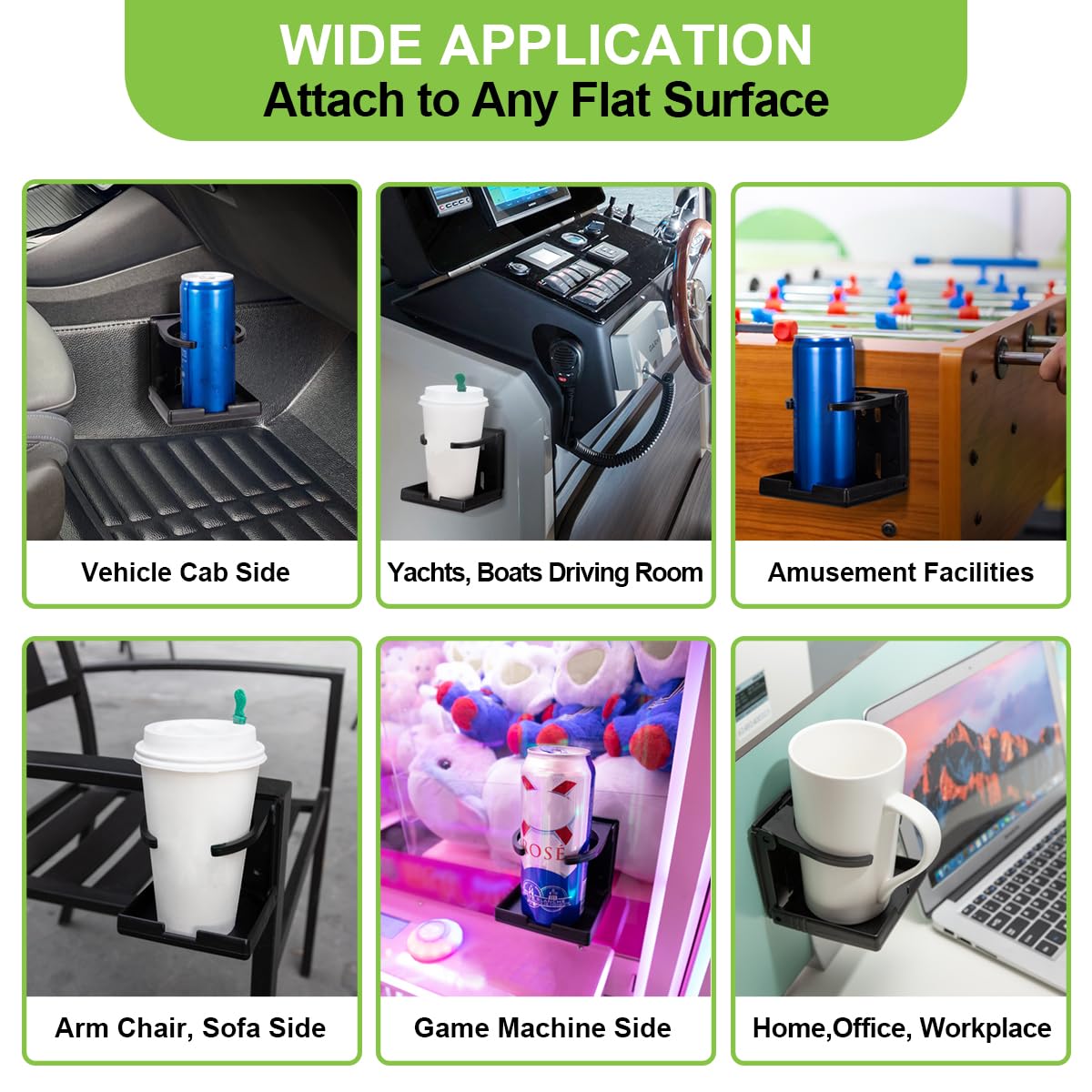 Spurtar 2Pcs Adjustable Folding Drink Holder Fit Most Size Mugs Bottle Wall Cup Holder Car Water Bottle Holder For Trucks, Rvs,