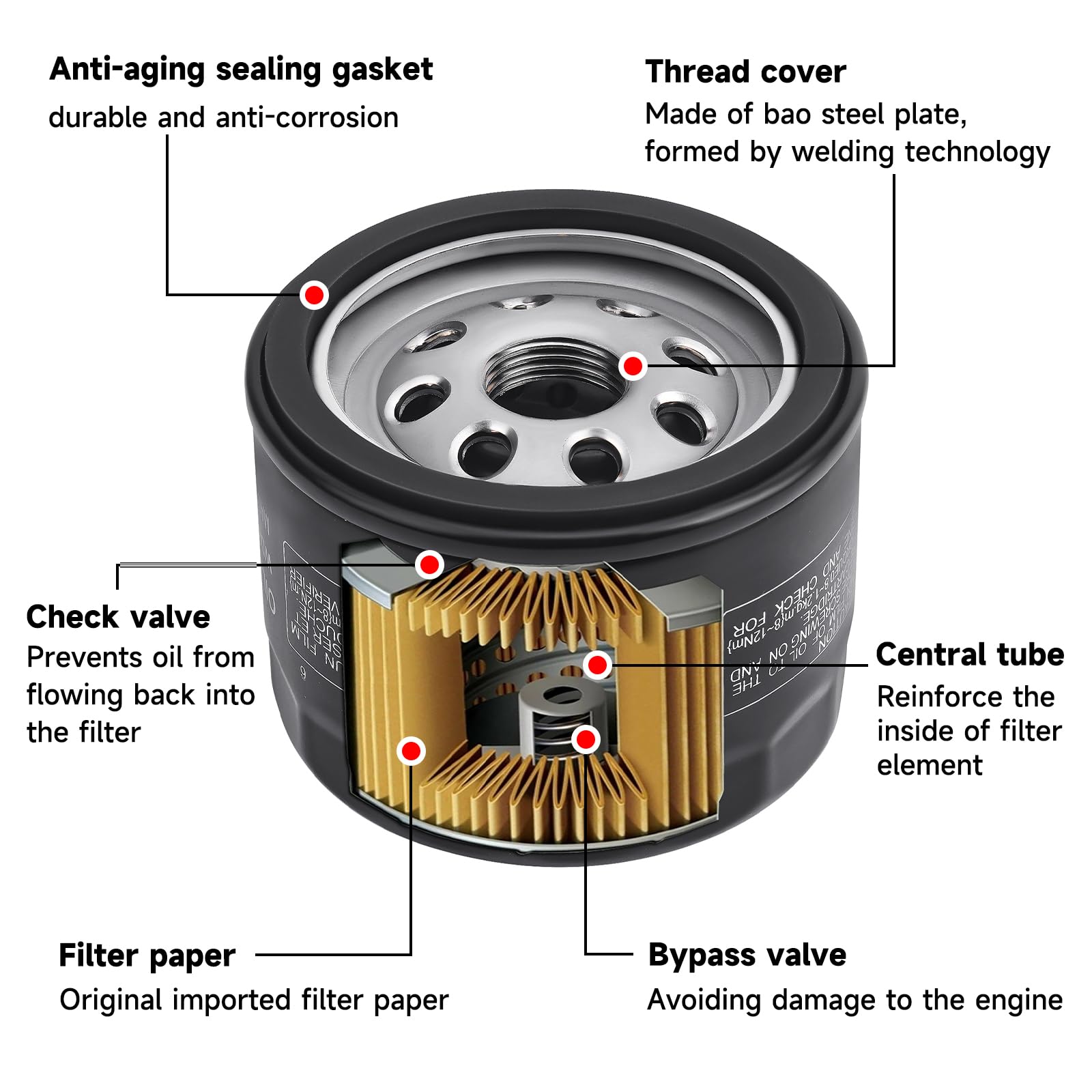 Wdktbm 49065-0721 Oil Filter Compatiable With Kawasaki Fr730V Fx730V Fr691V Fs691V Fr600V Fx691V Fs651V Fr651V Fx600V Engines Re