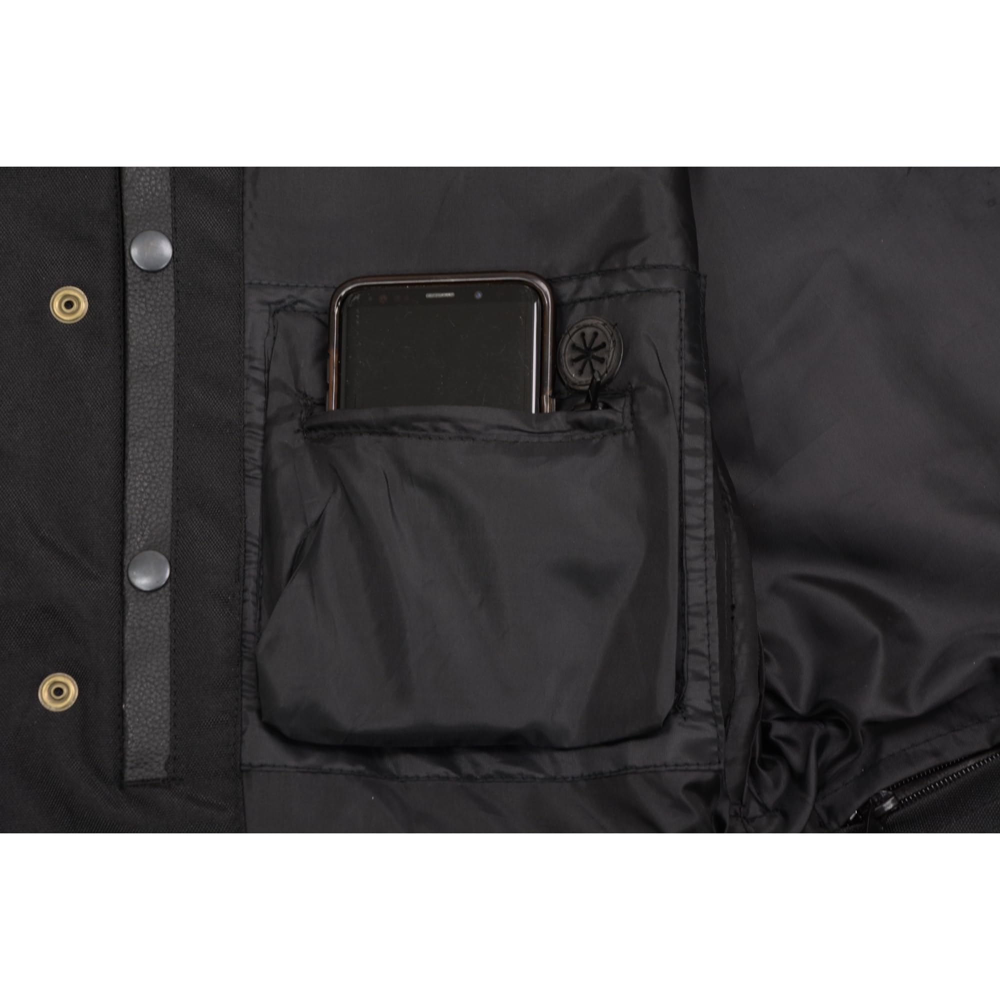 Men'S Leather Motorcycle Vest Zipper & Snap Closure W/ 2 Inside Gun Pockets & Single Panel Back (6X - Big)