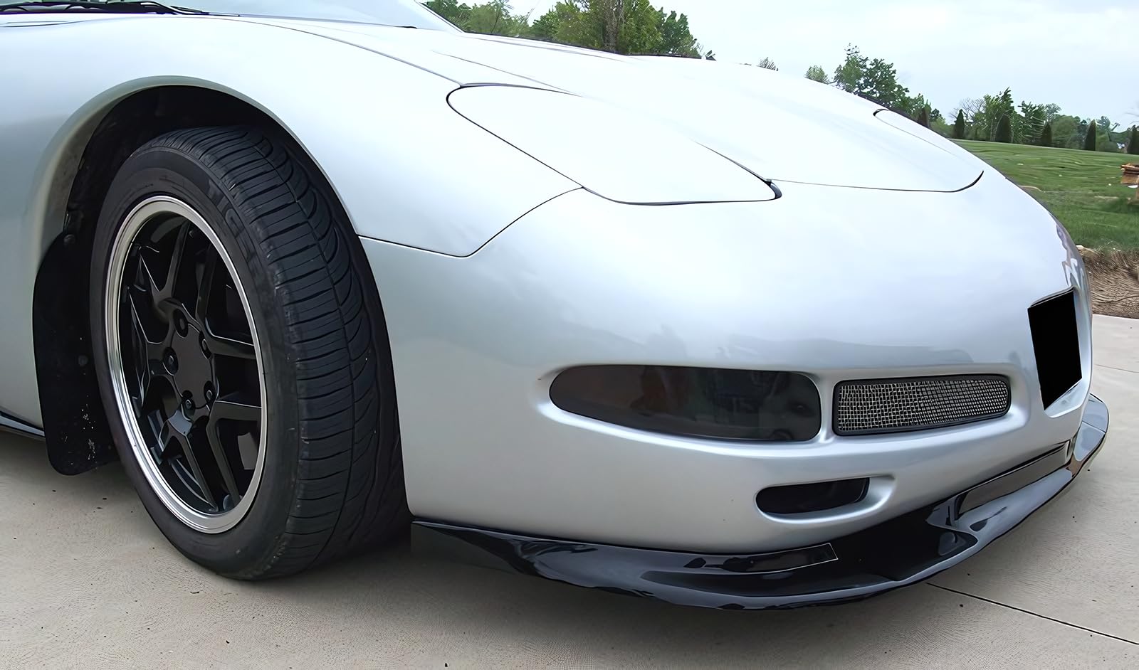 Front Bumper Lip Compatible with 1997-2004 Chevy Corvette C5, ZR1 Style Black PU Front Lip Finisher Under Chin Spoiler Protector