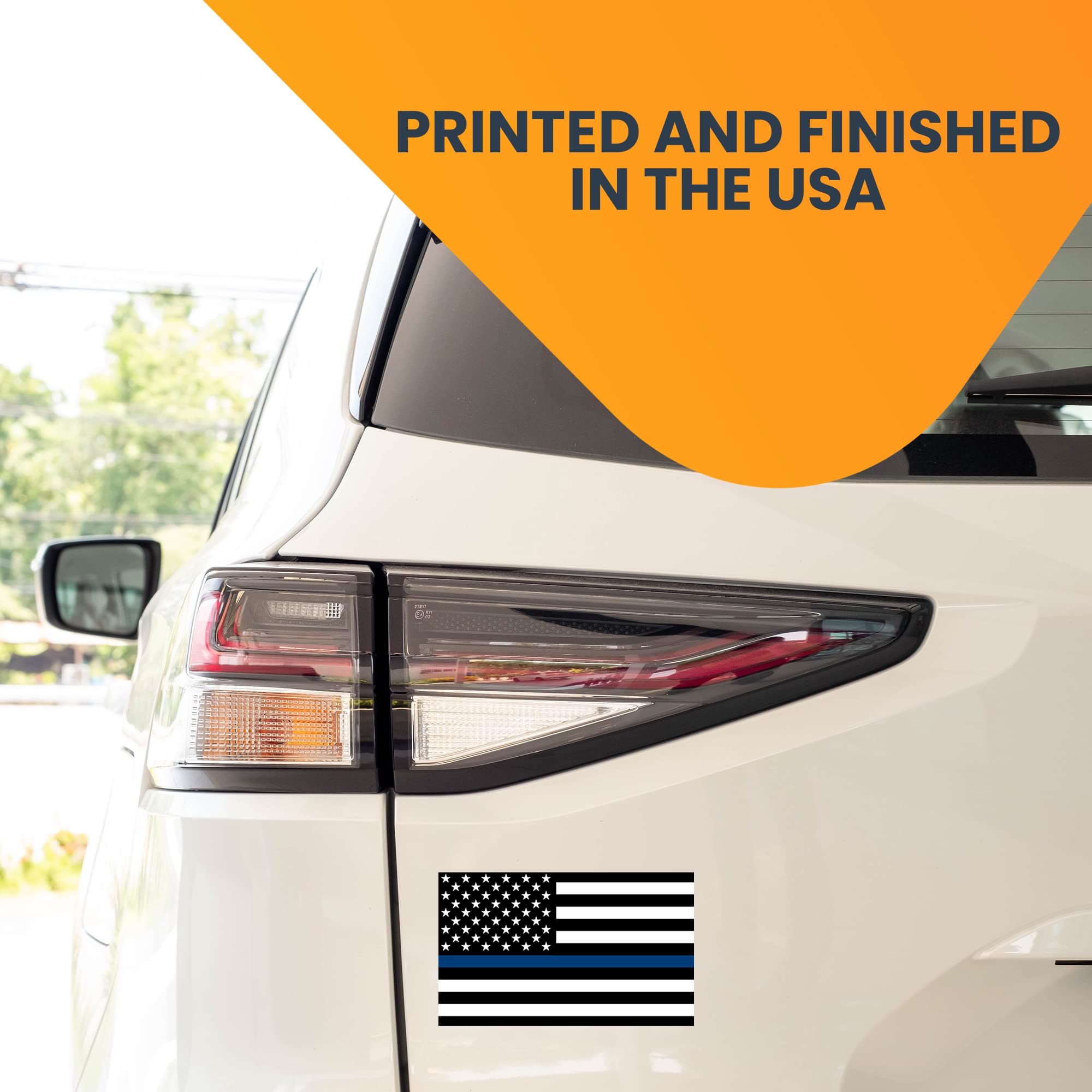 Magnet Me Up Thin Blue Line American And Reversed Flag Magnet Decal, 3X5 Inches, Opposing 2 Pack, Heavy Duty Automotive Magnet F