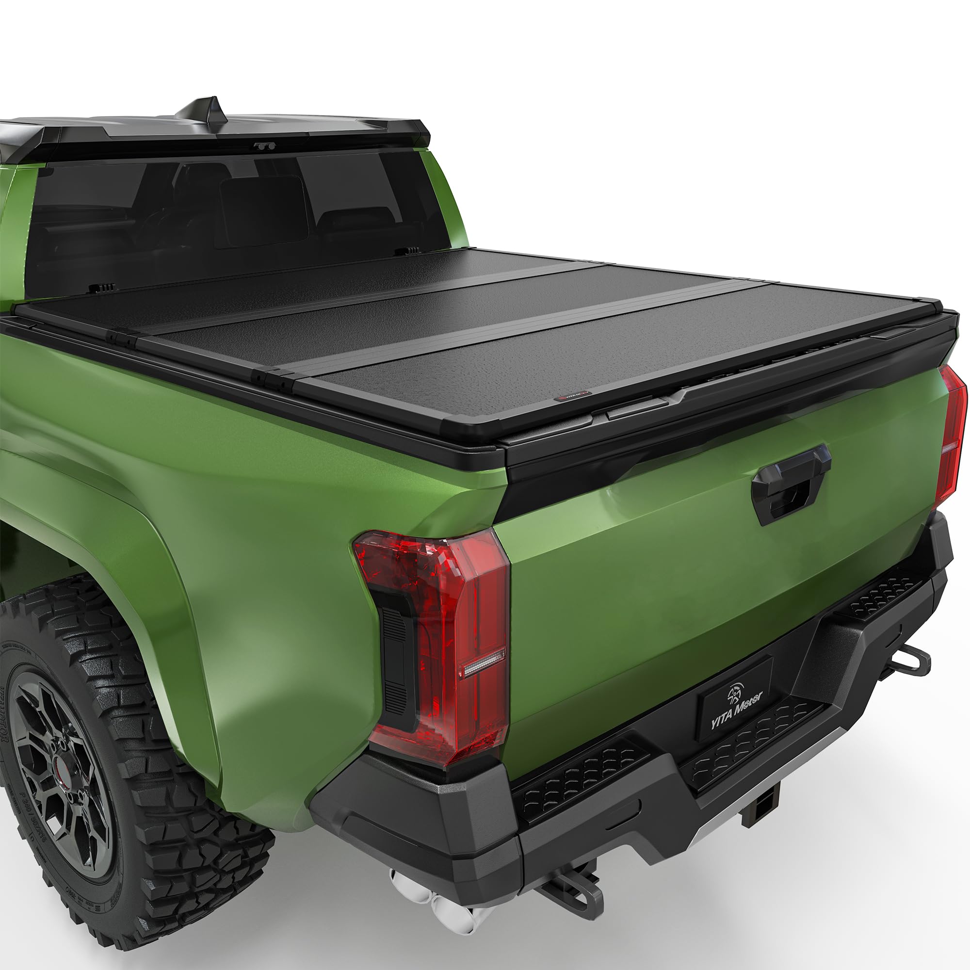 Yitamotor Frp Hard Tri Fold Truck Bed Tonneau Cover Fits For Toyota Tacoma 2024 2025 5 Ft Bed (Excl. Trail Edition) With Deck Ra