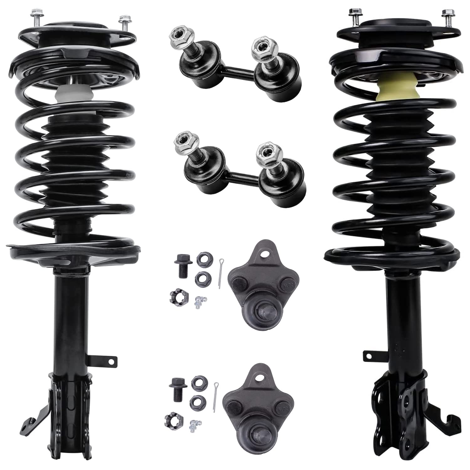 Detroit Axle - Front Struts Kit for 1998-2002 Chevrolet Prizm 1996-1997 Geo Prizm Struts & Coil Spring Assembly Sway Bars Lower 