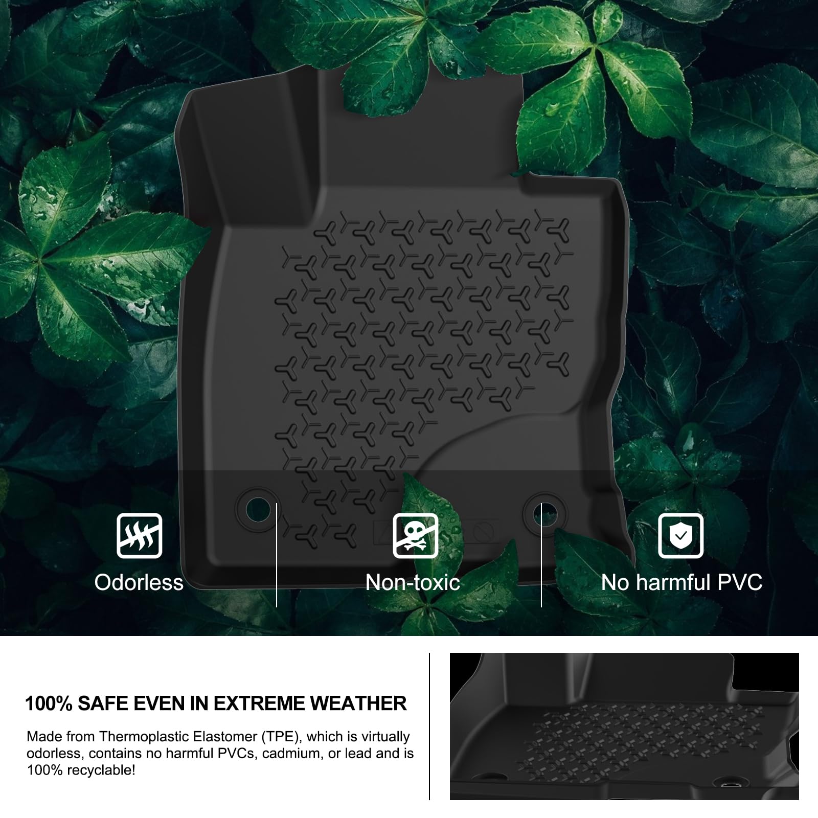 Kiwi Master Floor Mats For 2021-2025 Ford Bronco Sport Oem Replacement Mp1Z-7813300-Aa All Weather Custom Fit Liners Front & Rea