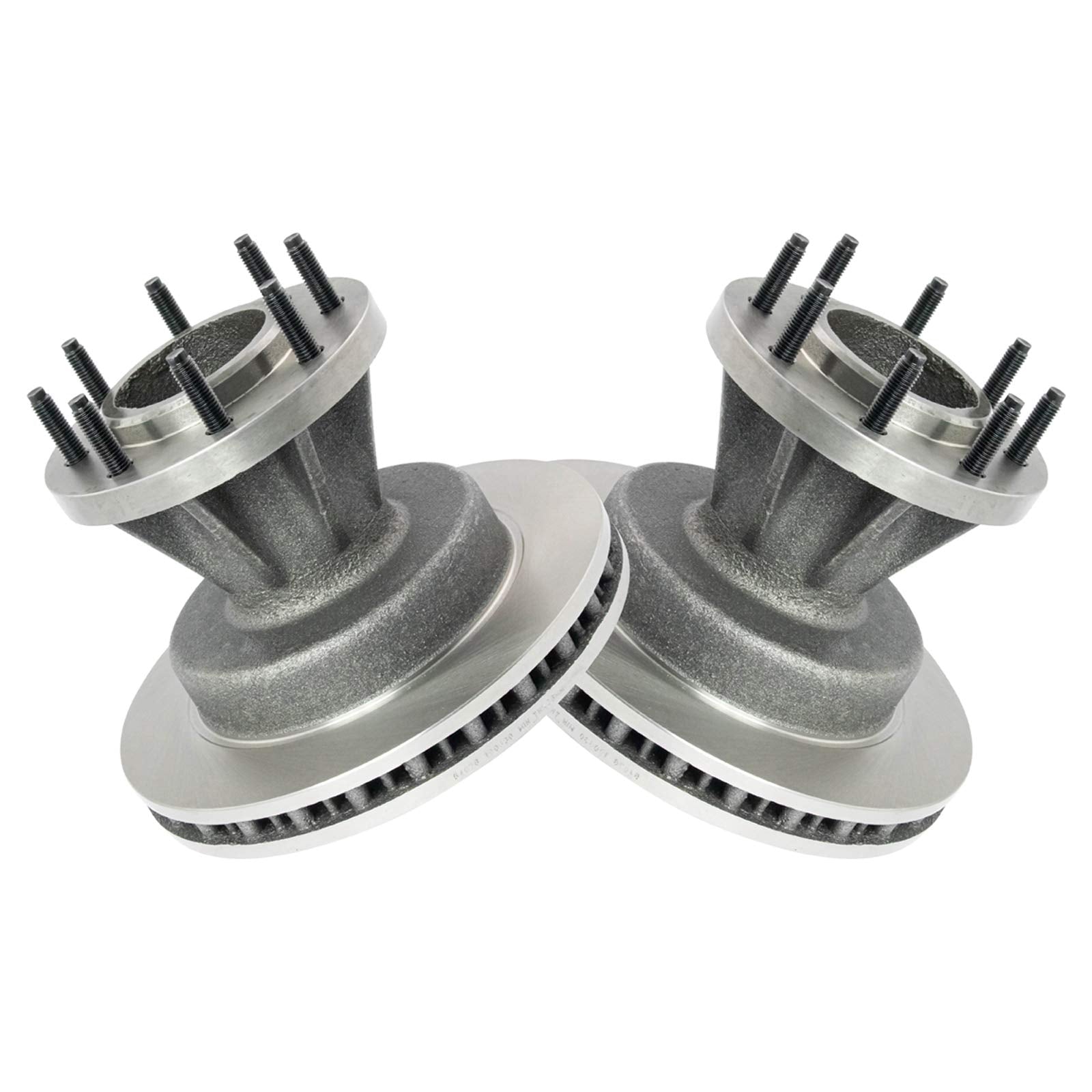 Trq Front Brake Rotors Set Vented Compatible With 1999-2002 Ford F-350 Super Duty