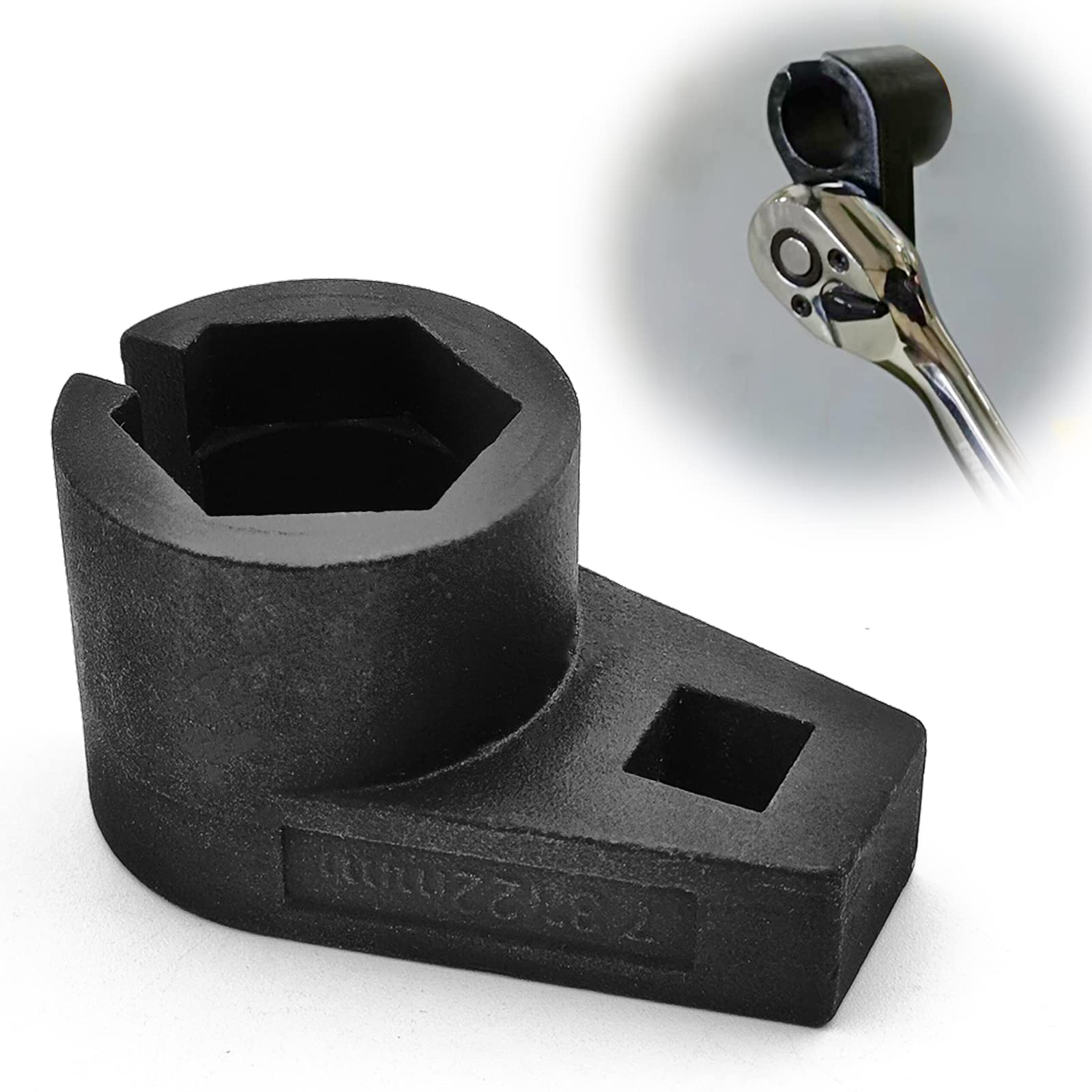 Offset Oxygen Sensor Socket, 3/8-Inch Drive By 7/8-Inch 22Mm, Wire Gate Accesses Sensor From Side, Preventing Damage To Wires, Universal For Most Models Of Cars