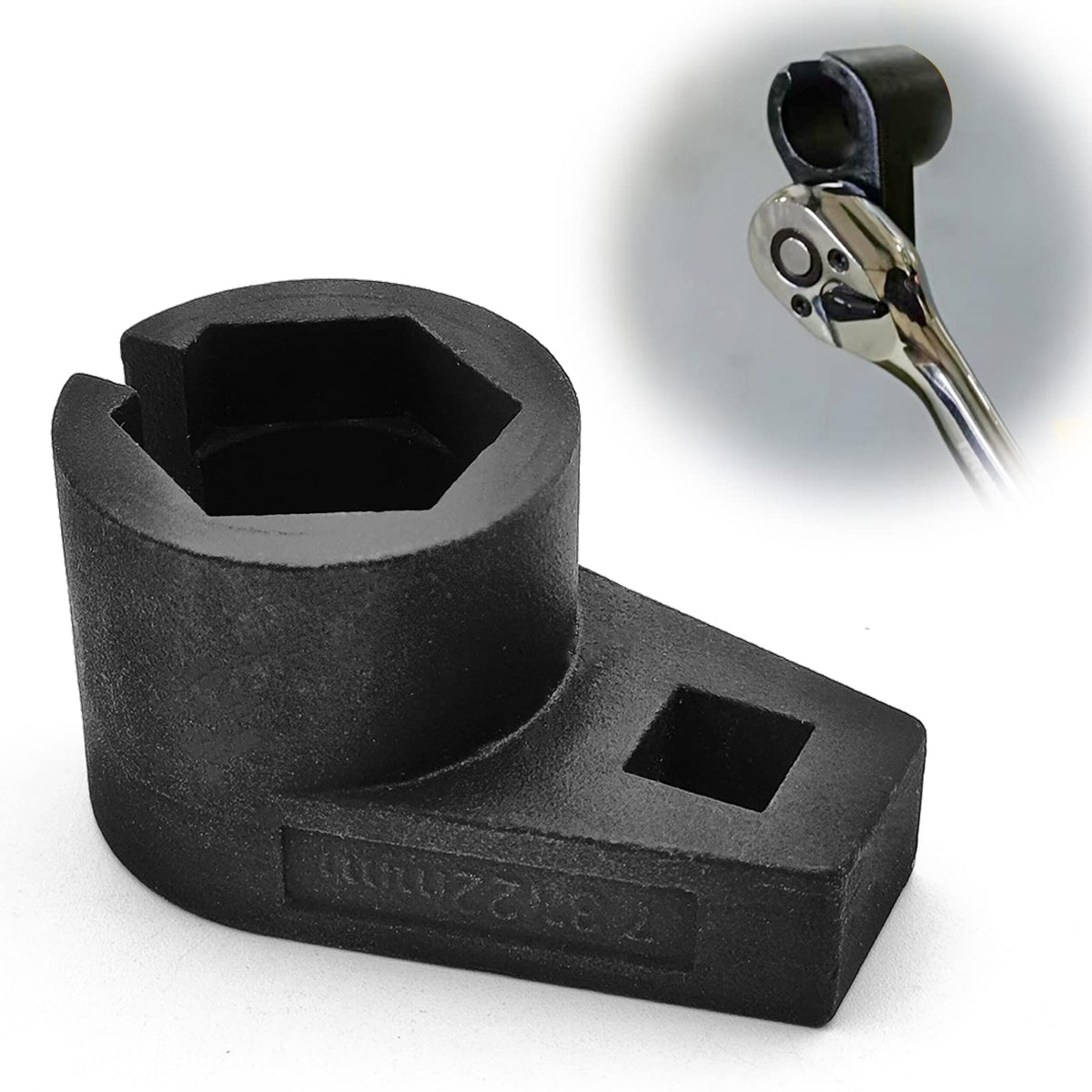 Offset Oxygen Sensor Socket, 3/8-Inch Drive By 7/8-Inch 22Mm, Wire Gate Accesses Sensor From Side, Preventing Damage To Wires, U