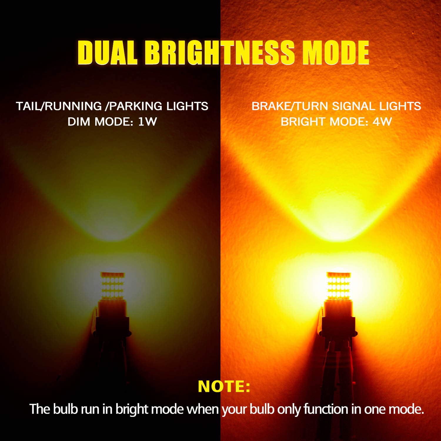 Auxlight 2057 1157 2357 7528 2057A 1157A 2357A Led Bulbs Amber Yellow, Ultra Bright 57-Smd Led Replacement For Blinker Lights, Turn Signal/Parking Or Running Lights, Brake/Tail Lights (Pack Of 2)