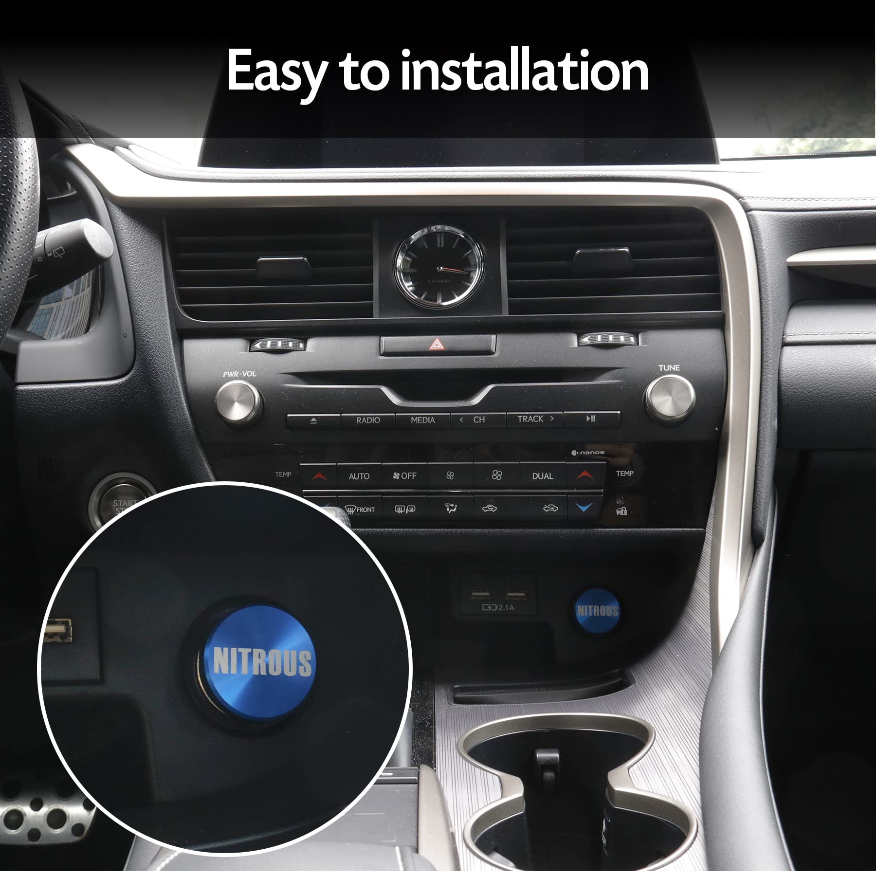 Uyye Cigarette Lighter Plug Billet Aluminum Dustproof Plug, Nitrous Button, Car Interior Accessories Fits Most Automotive Vehicl