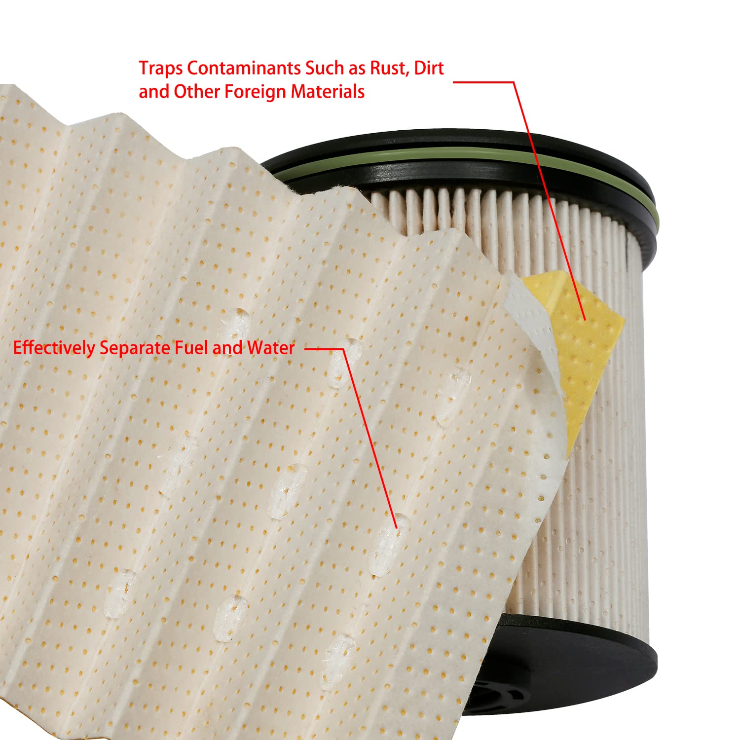 TP1015 Fuel Filter for 6.6L Duramax Diesel Compatible with 2017-2021 Chevy Silverado/GMC Sierra 2500HD 3500HD, 2014-2019 Chevy C