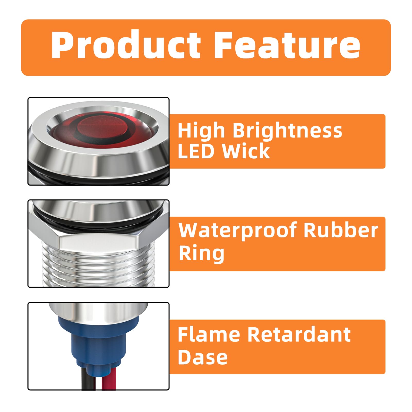 Gasher 5 Pcs Energy Saving Indicator Light, Led Light 12V/24V/110V 20Ma Panel Mount Light For Car Truck Boat Auto Part, Mounting