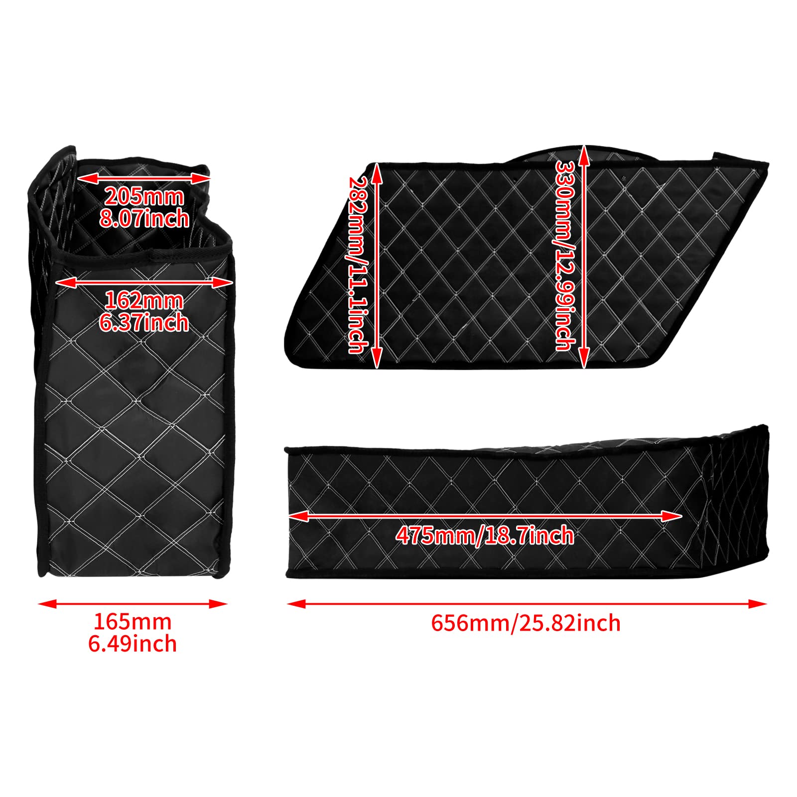 Hdbubalus Stretched Saddlebag Liners Inserts Compatible With Harley Extended Bag Touring Electra Street Glide Road King 1993-2013 (White Thread)