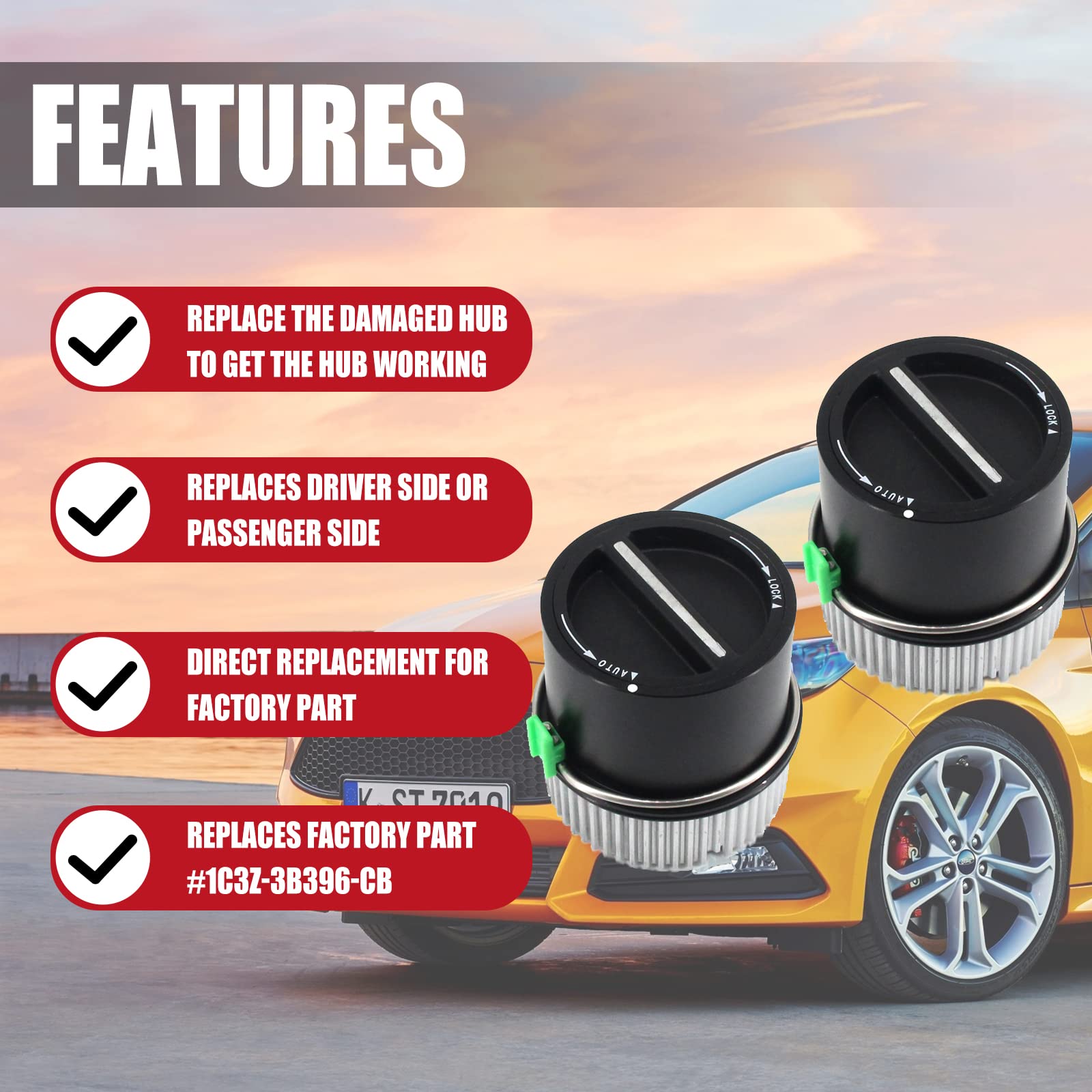 4Wd Auto Locking Hub Pair Kits Replacement For 1999-2004 Ford F250 F350 F450 F550 Super Duty 2000-2005 Ford Excursion 2001 2002