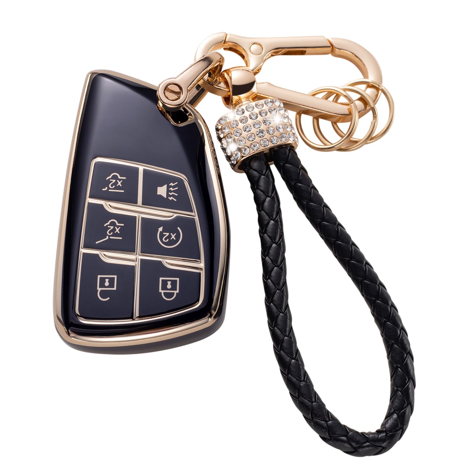 Gematay For Buick Key Fob Cover With Keychain Lanyard, Soft Tpu Key Fob Protector Shell Compatible With Buick 2021 2022 Chevrole