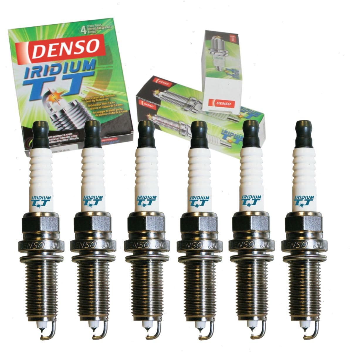 6 pc DENSO Iridium TT Spark Plugs compatible with Nissan Pathfinder 3.5L V6 2013-2016