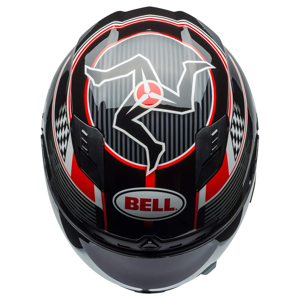 Bell Qualifier Dlx Full-Face Helmet Isle Of Man 17.0 Gloss Black/Red Extra Small