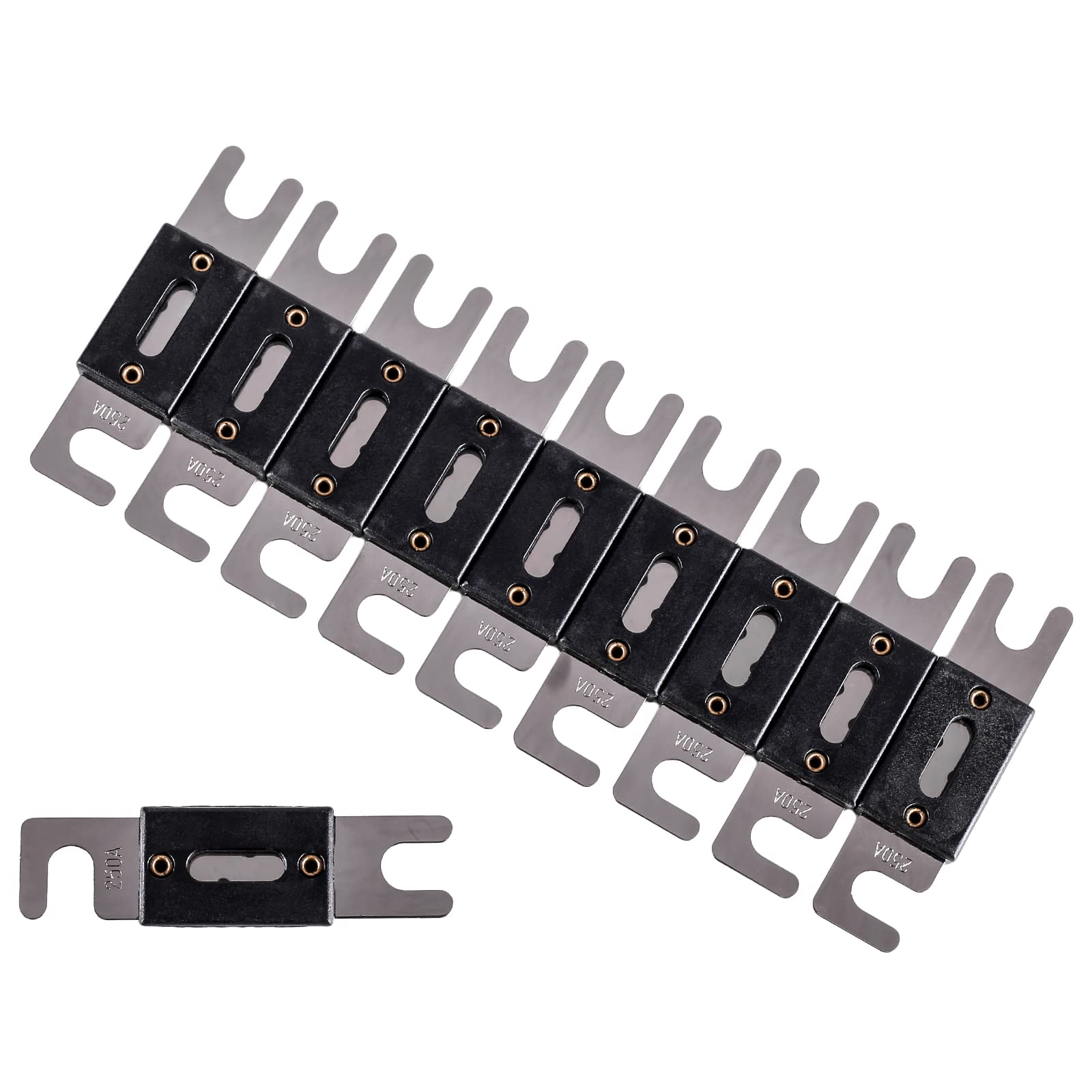 Skar Audio 250 Amp Nickel Plated ANL Fuses (10 Pack) - SK250A-ANL-10PK