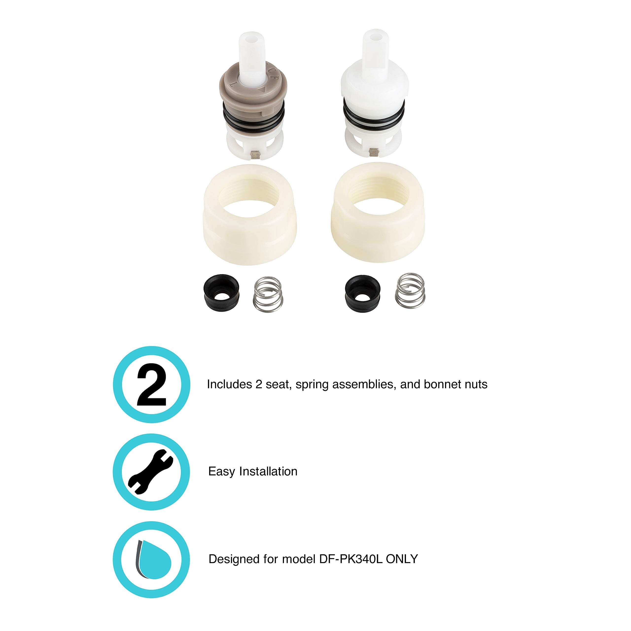 Dura Faucet Df-Rk630 Rv Lever Handles Cartridge Replacement Kit For Df-Pk340L Faucets