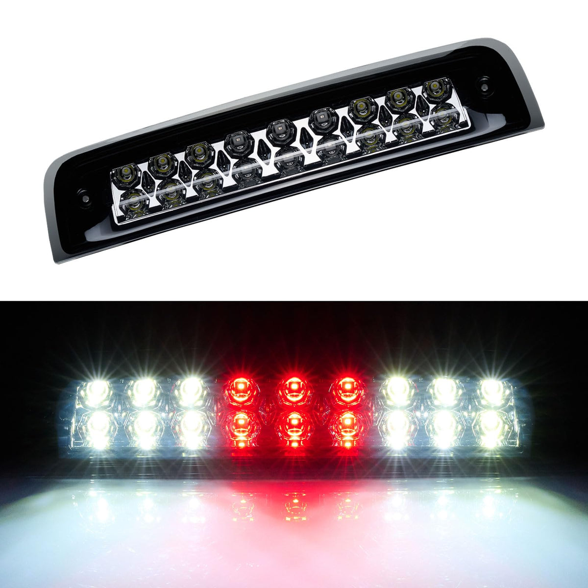 Cxdar Third 3Rd Brake Light Led For 2009-2017 Dodge Ram 1500, High Mount Rear Brake Lights Assembly For 2010-2017 Ram 2500 3500,