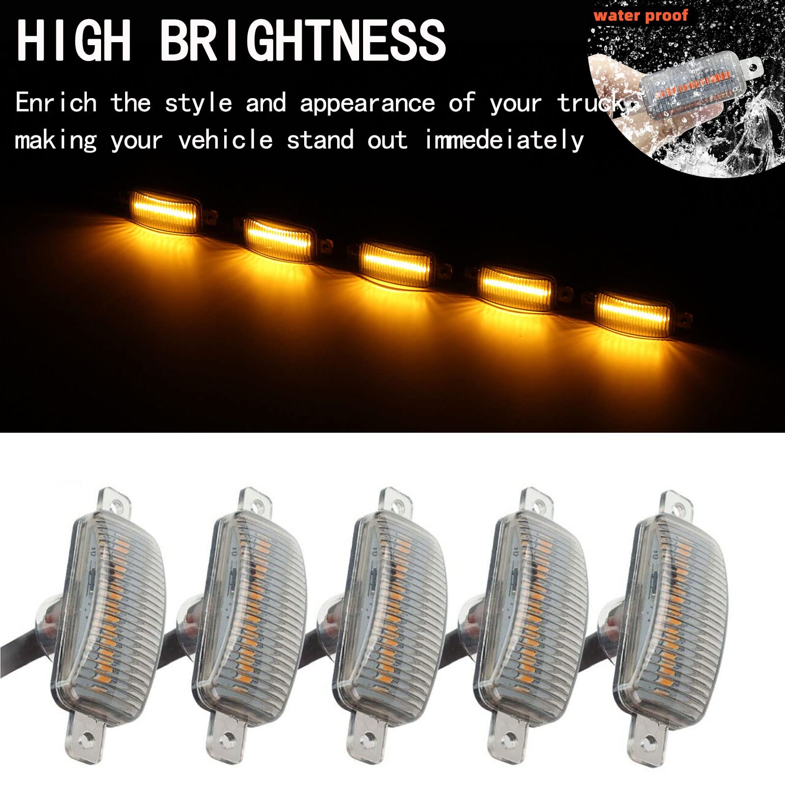 Front Grille LED Lights for Toyota Tundra 2008-2022 Universal Trucks SUV with Raptor Style Grill Trim Amber DRL Lamps for Dodge