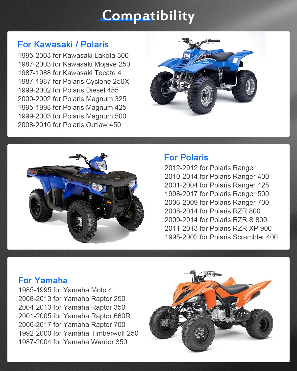 ECCPP 2PCS 4 Lug 1 inch Wheel Spacers Adapters 4x4 to 4x156 10x1.25 64mm Compatible with 2008-2010 for Outlaw 450 2008-2017 for