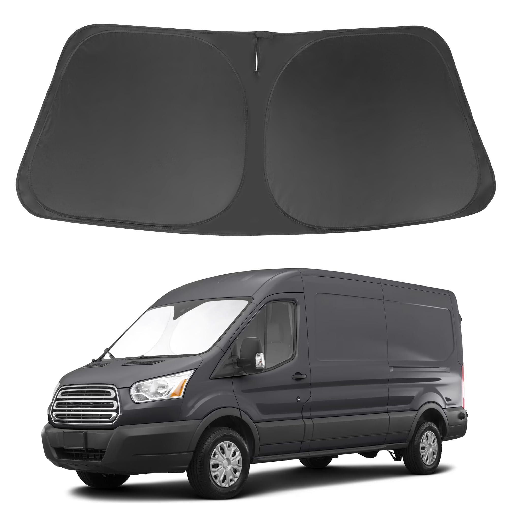 Windshield Sun Shade Custom Fit Ford Transit 2015-2024 2025 Accessories Foldable Sunshade Front Window Protector Keep Your Car C