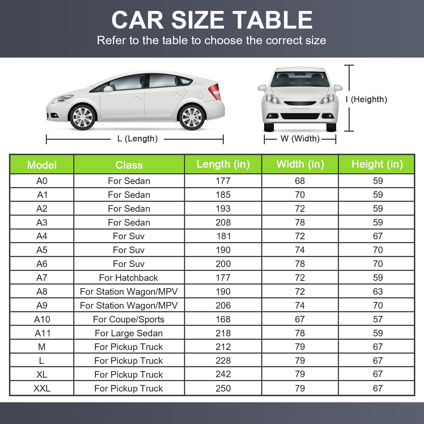 Sailnovo Car Cover Waterproof All Weather,7 Layers Heavy Duty Full Exterior Cover Snow Sun Uv (Pe+Cotton, A11 Fit Large Sedan-Le