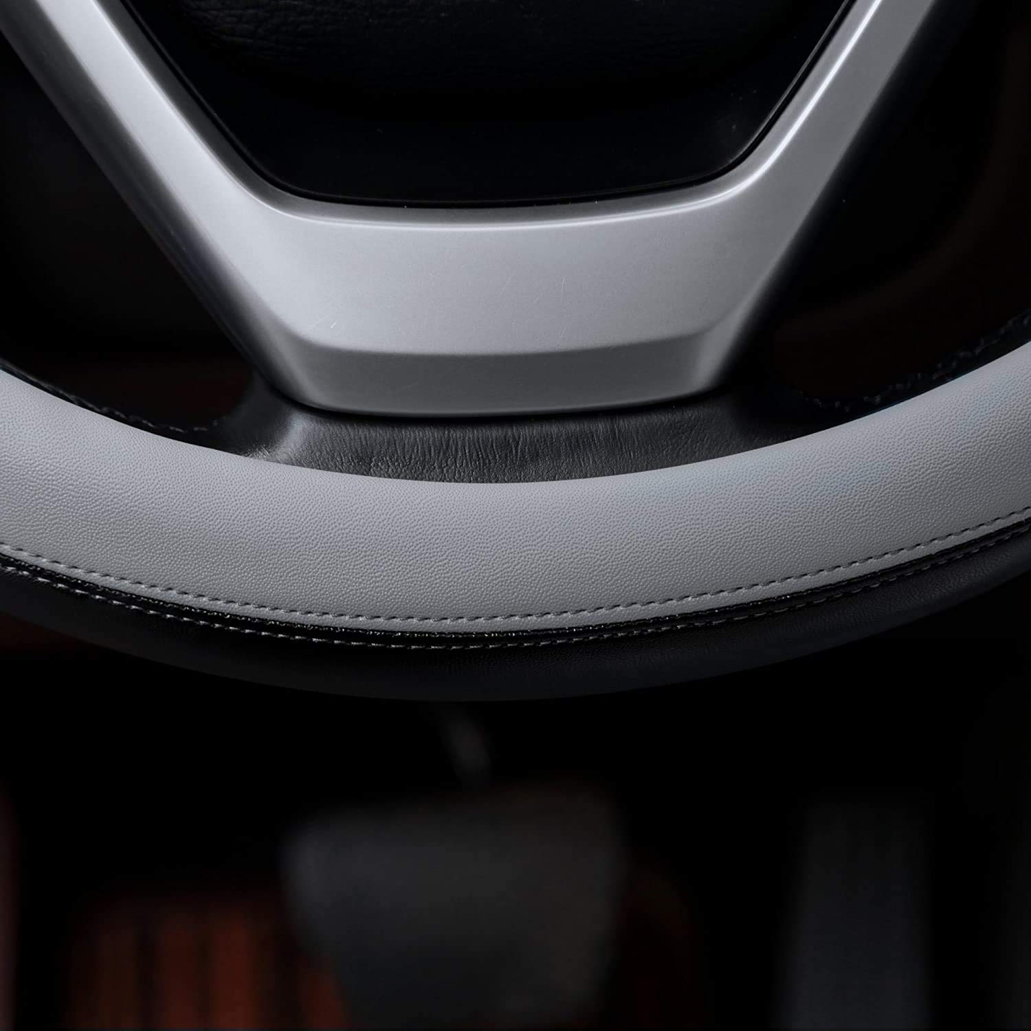 Valleycomfy Microfiber Leather Steering Wheel Cover Large-Size For F150 F250 F350 Ram 4Runner Tacoma Tundra Range Rover Model S