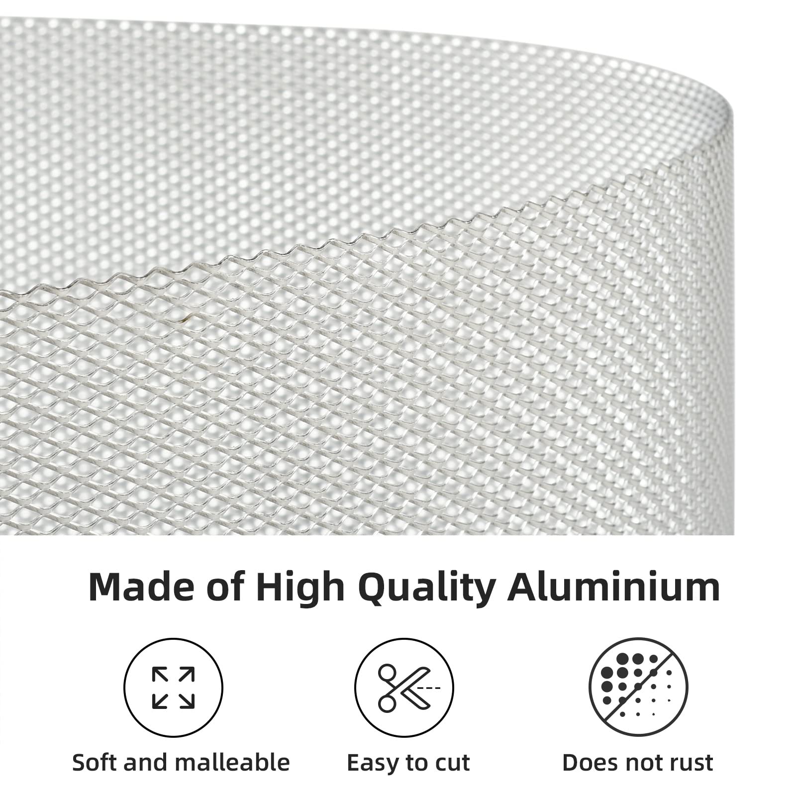 AggAuto 47x16 inches Car Pickup Truck Grill Mesh Spoiler Bumper Vent Aluminum Alloy Automotive Grille Insert Air Intake Racing R